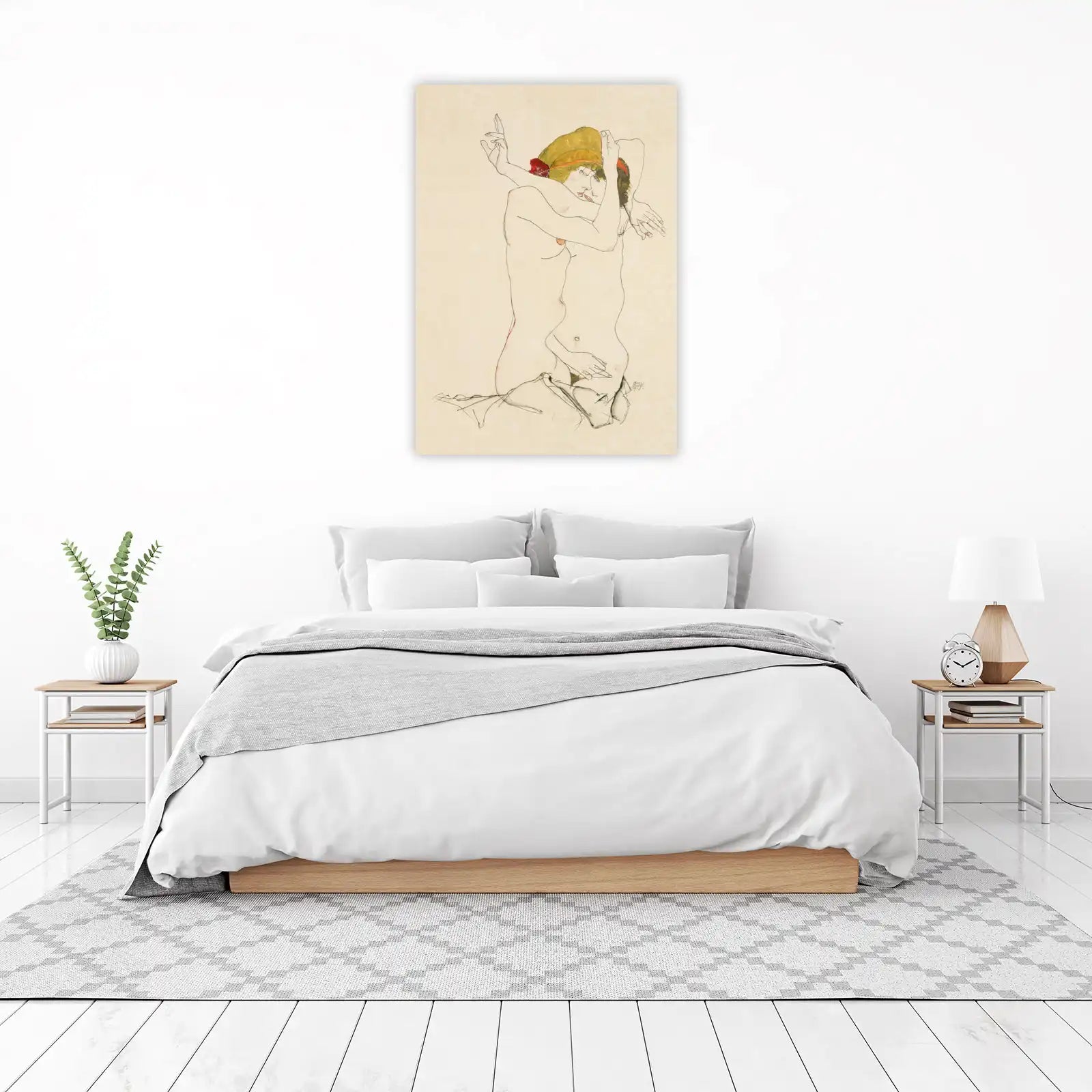Embrace Lovers Art Nouveau Wall Art