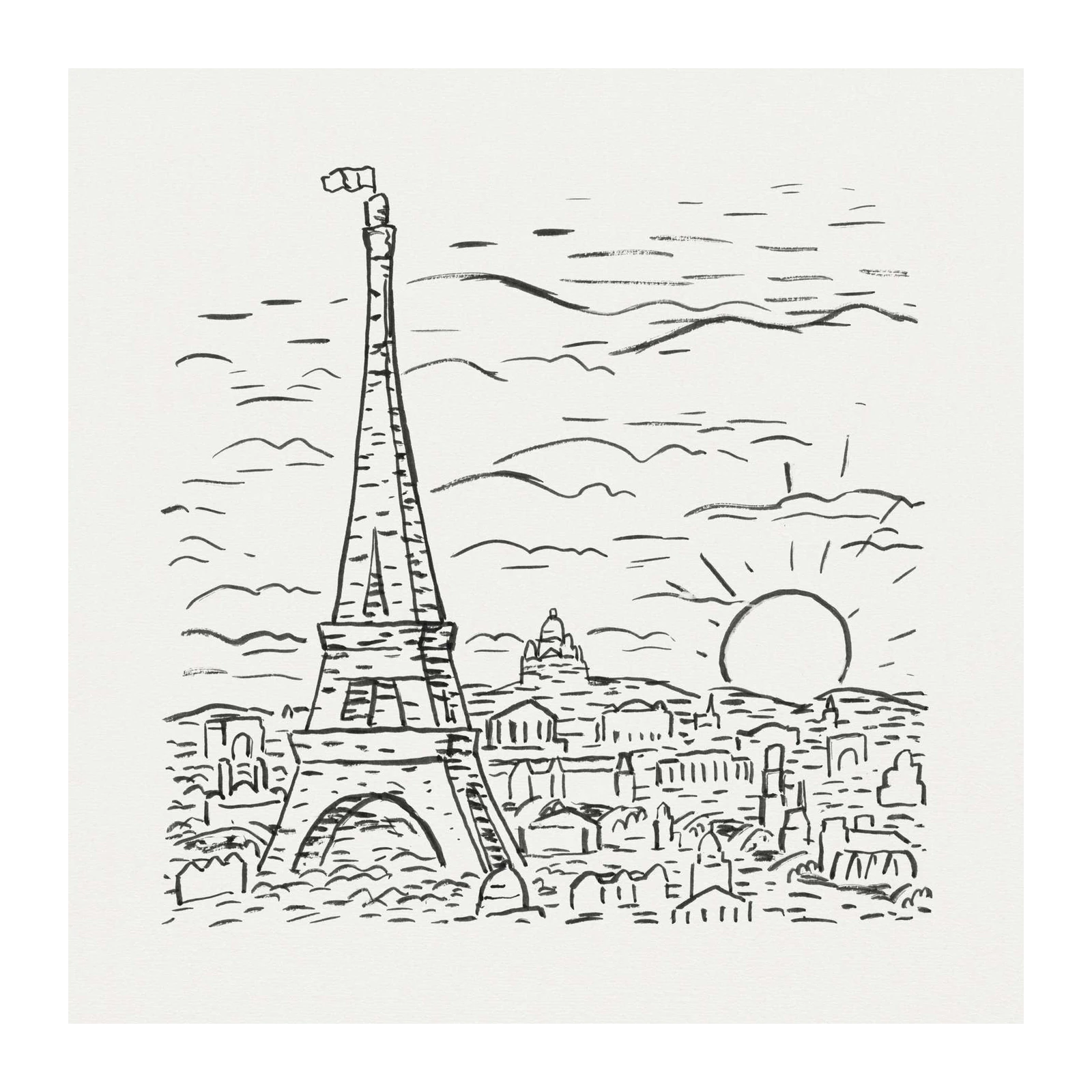 Eiffel Tower Parisian Skyline Wall Art