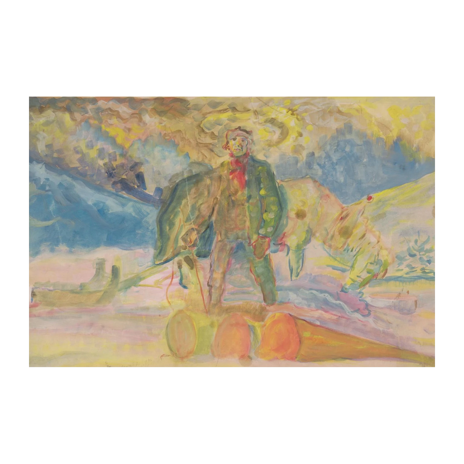 Expressive Man & Abstract Landscape Wall Art