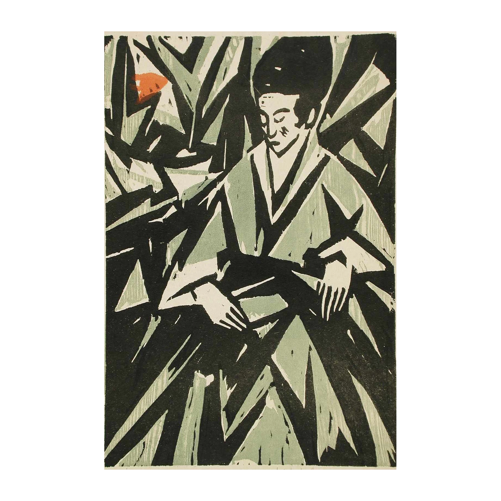 Abstract Woman Portrait Woodcut Wall Art