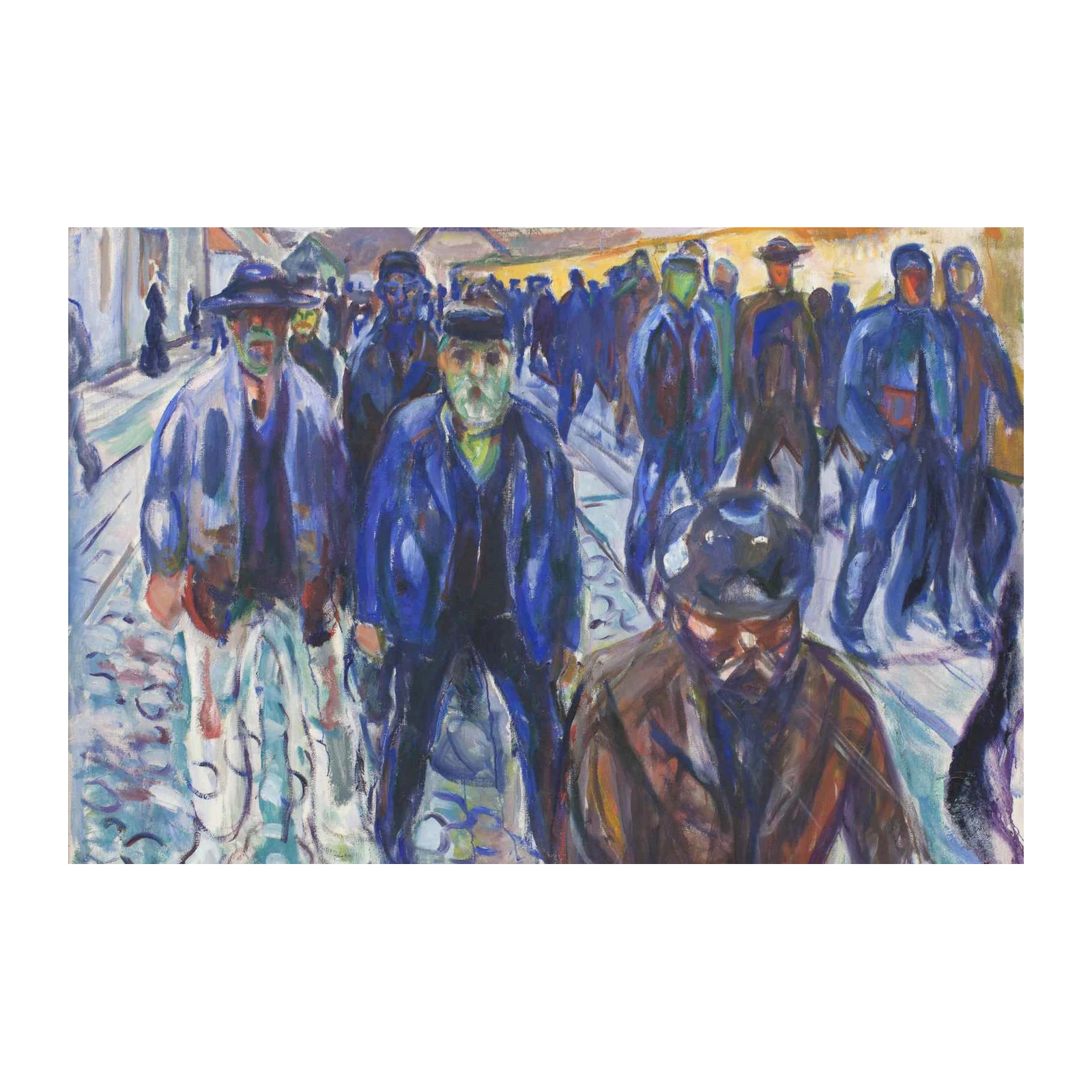 Workers in Blue Wall Art - Expressionist Art