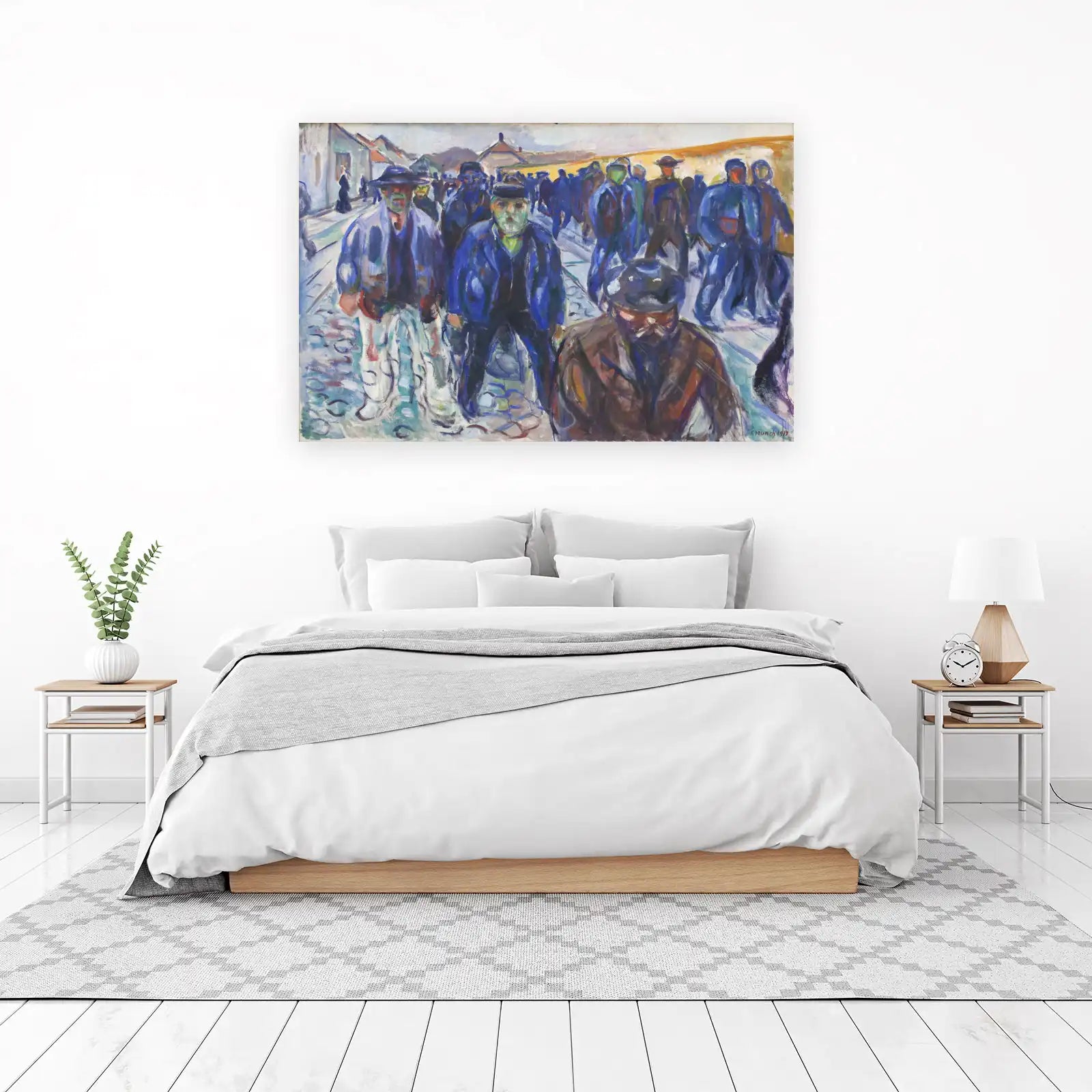 Workers in Blue Wall Art - Expressionist Art