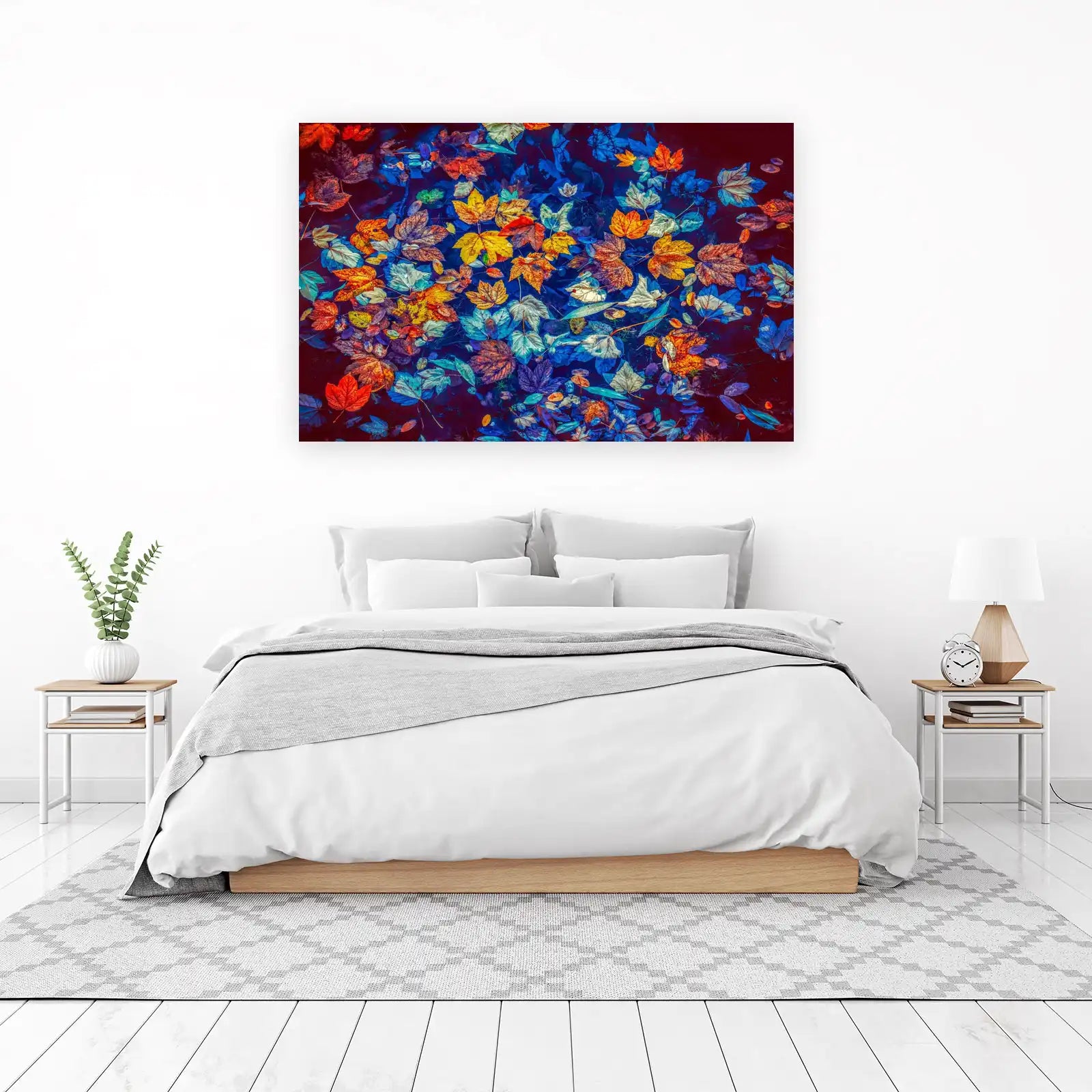 Vibrant Autumn Leaves Floating Wall Art