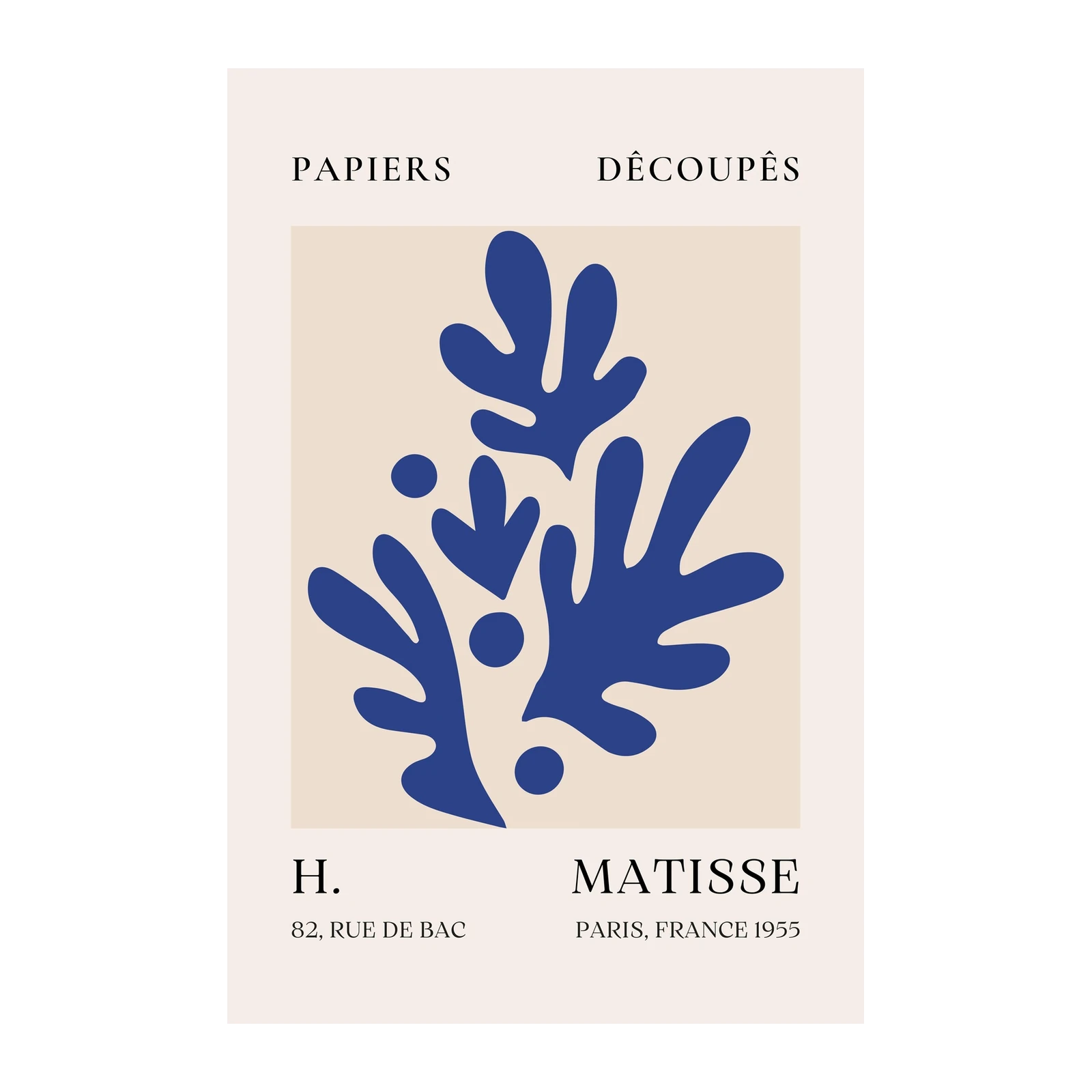 Blue Botanical Matisse Cut-Out Wall Art