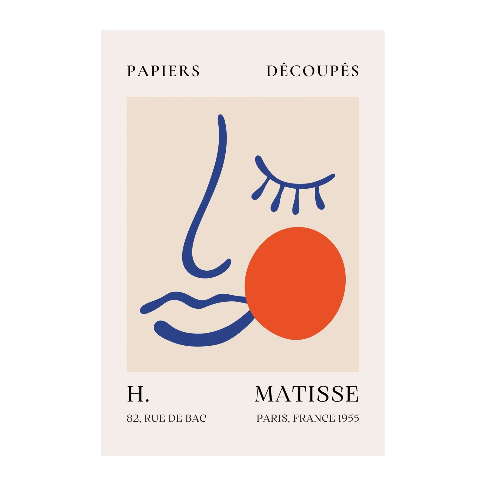 Abstract Face Matisse Inspired Wall Art