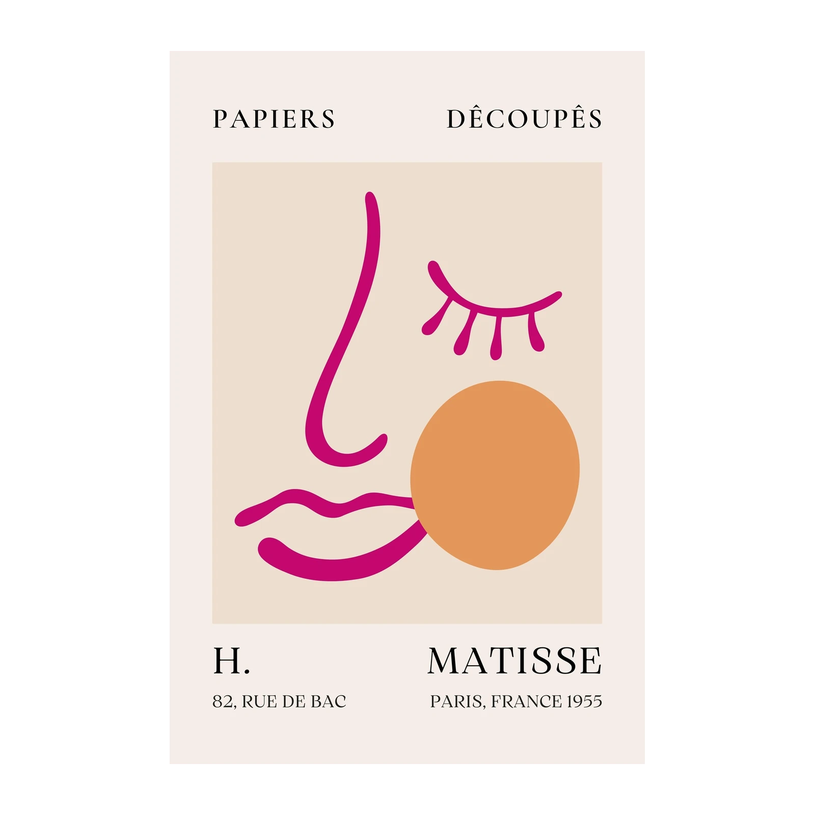 Modern Abstract Face Matisse Style Wall Art