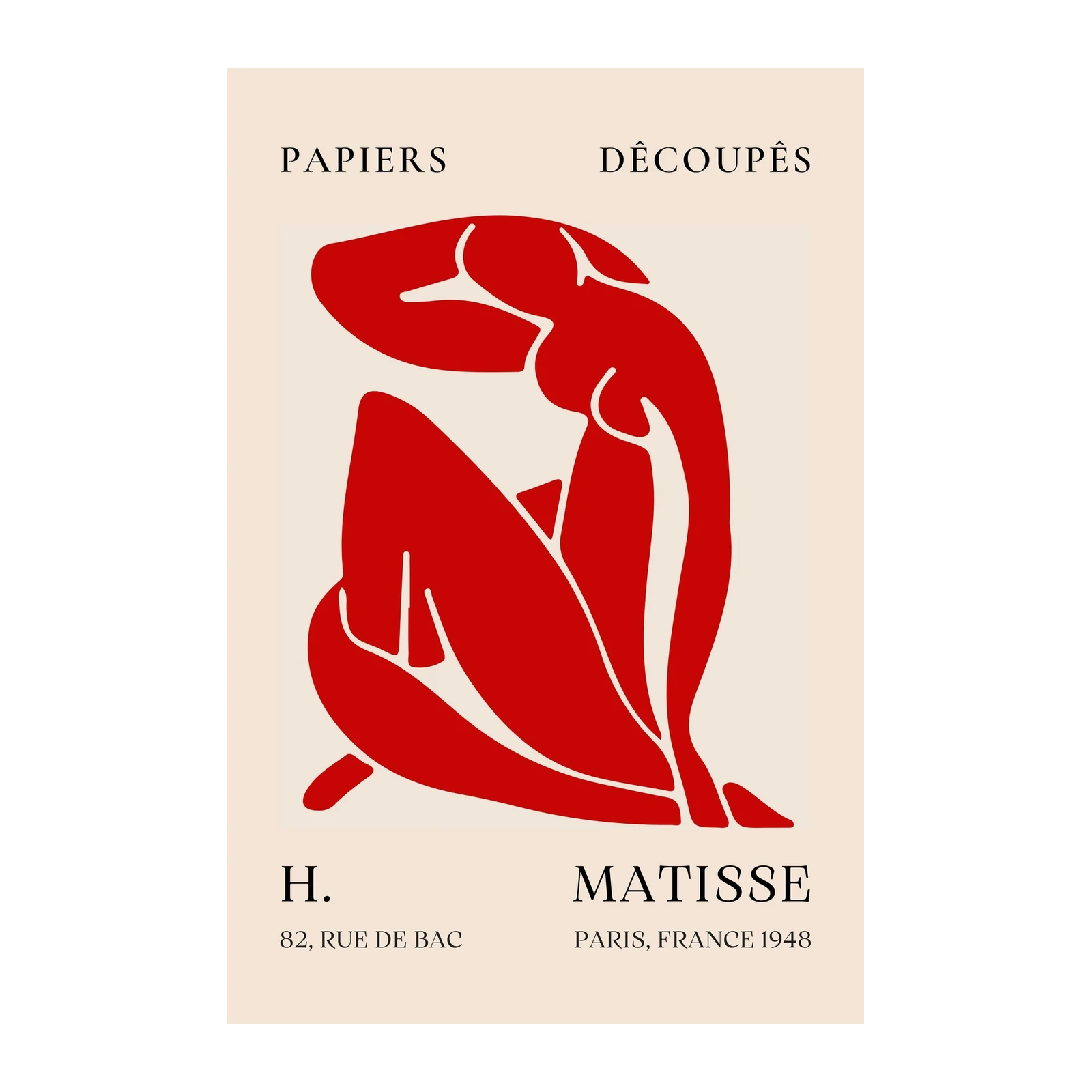 Bold Red Figure Matisse Inspired Wall Art