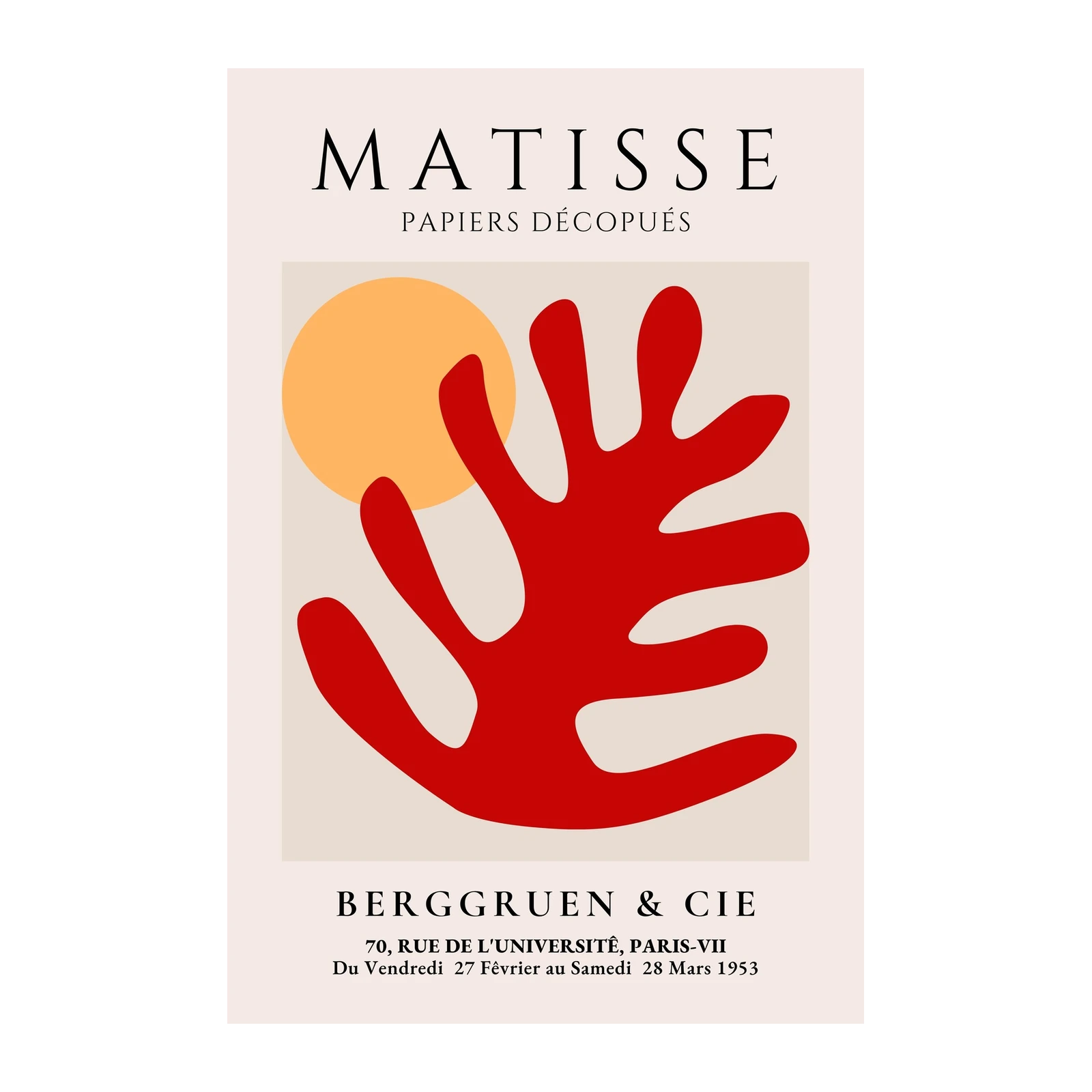 Matisse Inspired Red Cut Out Wall Art