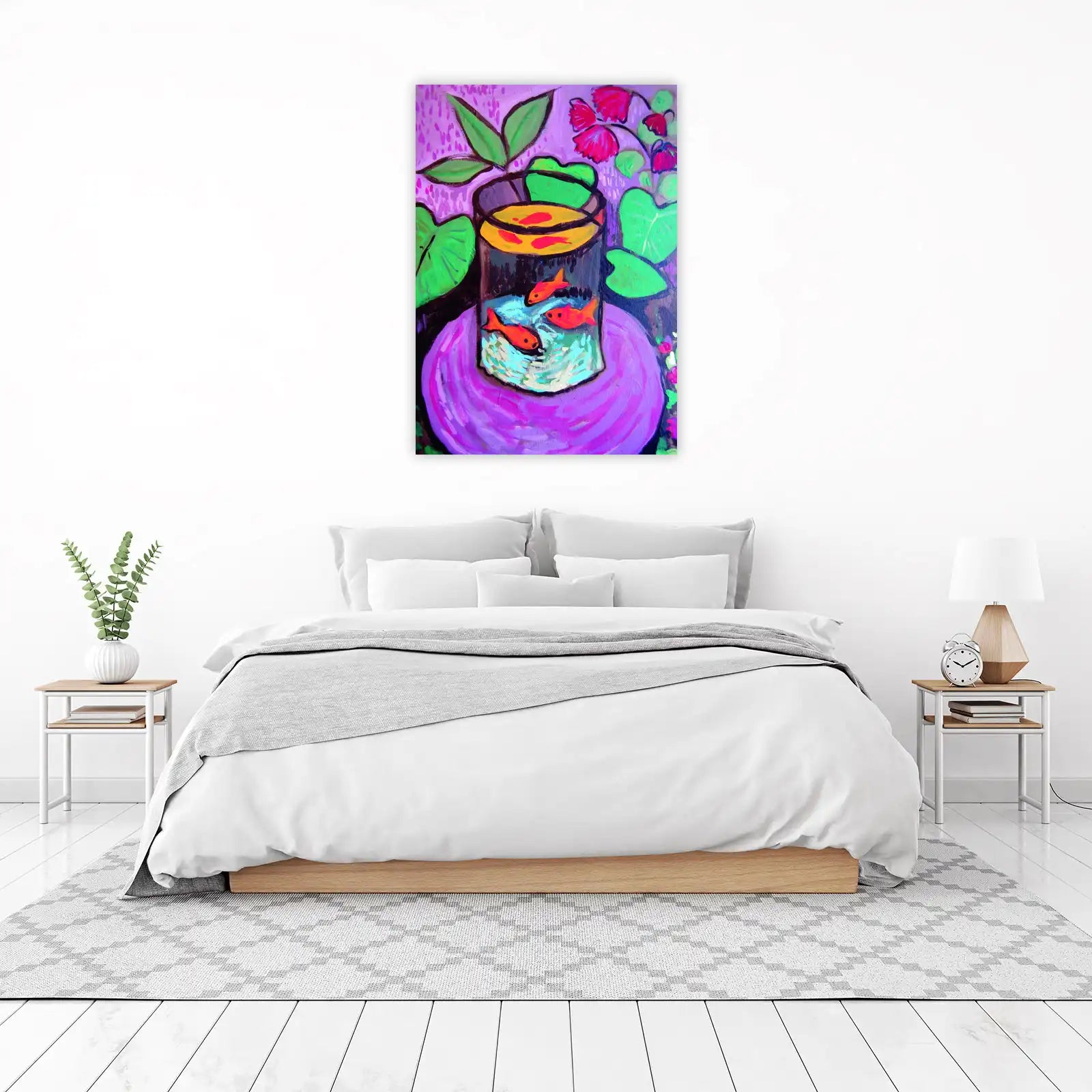 Vibrant Goldfish Bowl Art Print Wall Art