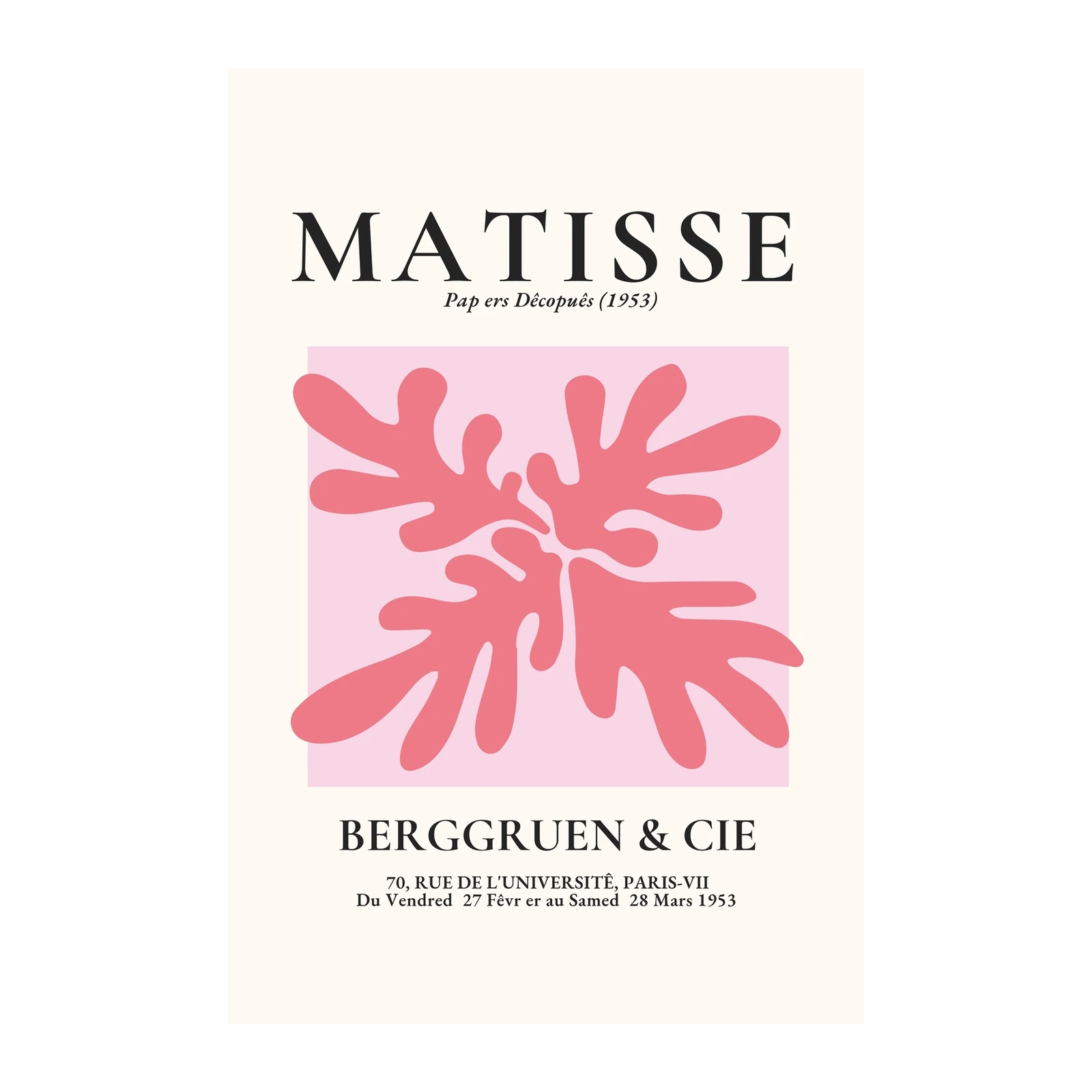 Matisse Cutout Pink Coral Wall Art