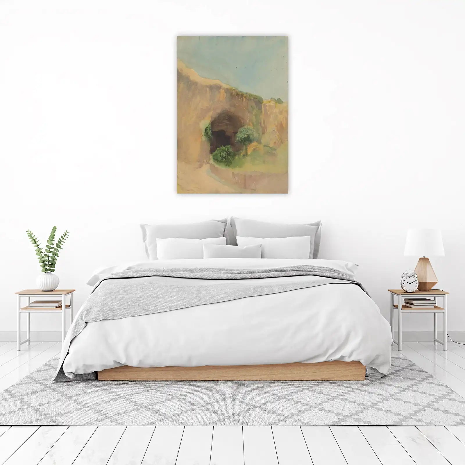 Cave Landscape Watercolor Wall Art