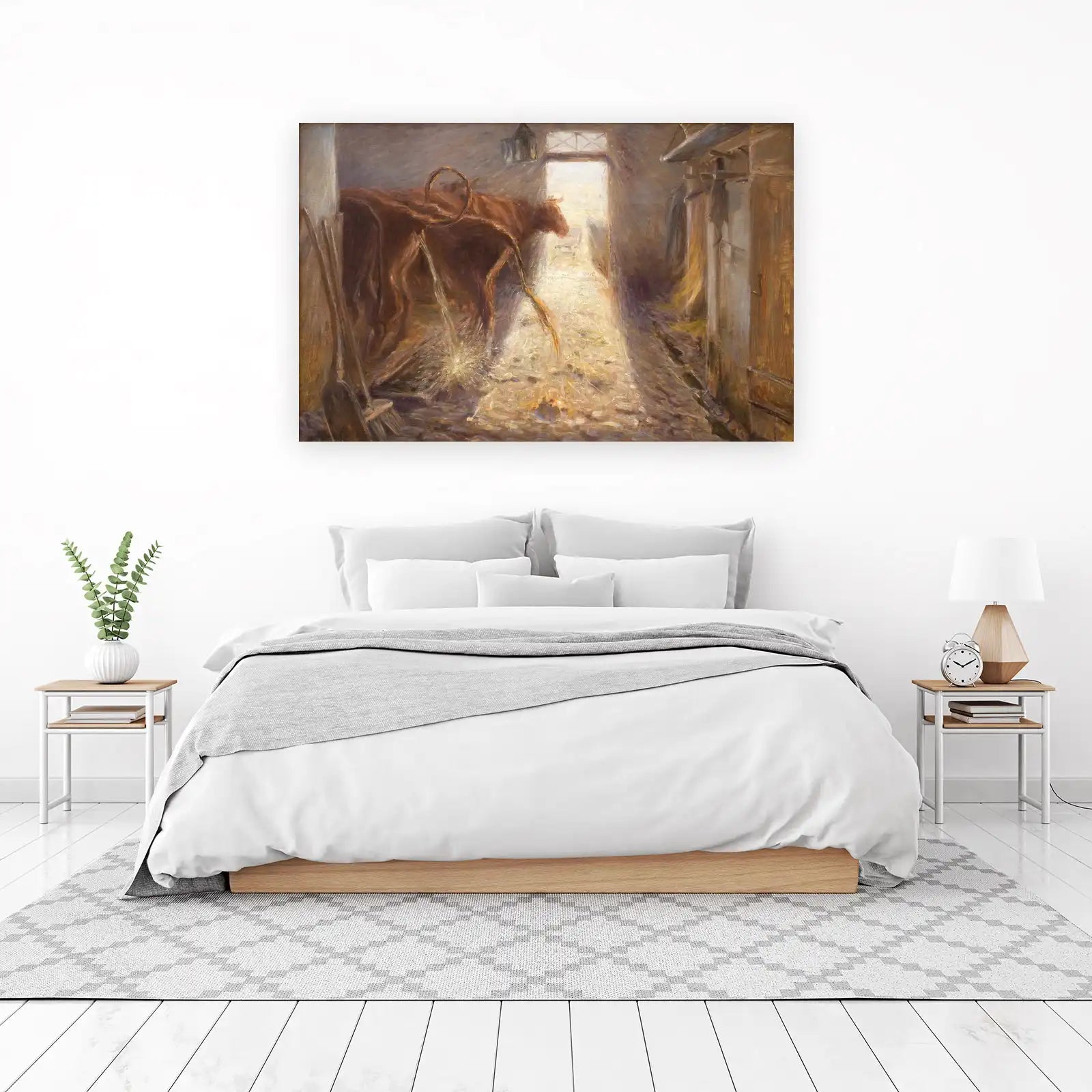 Farmhouse Cattle Sunlight Wall Art