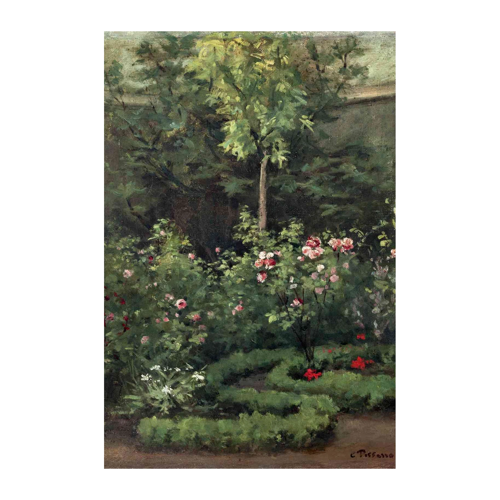 Impressionist Garden Rose Oil Painting Wall Art