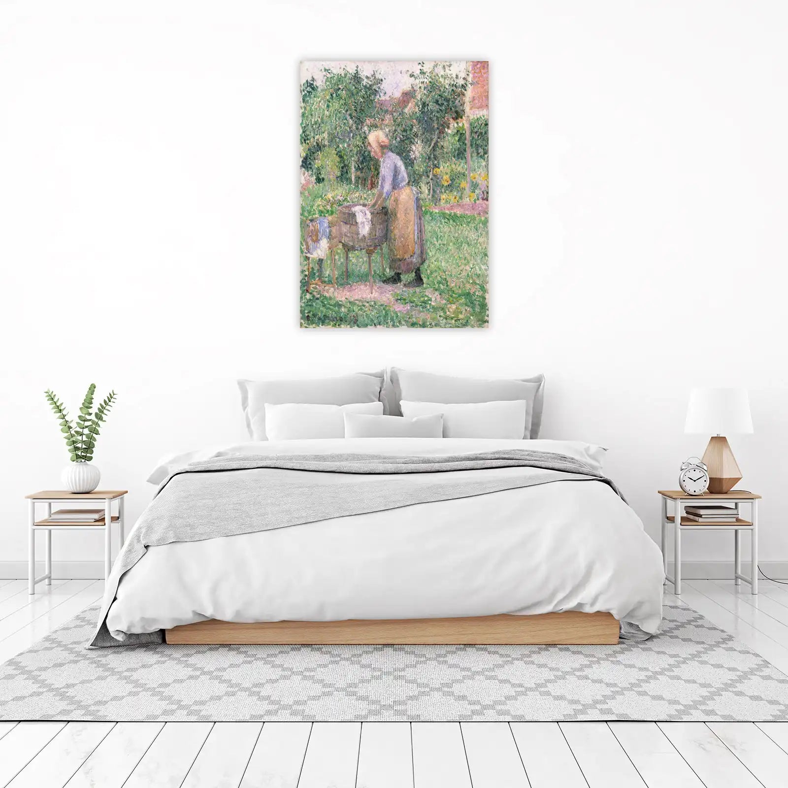 Impressionist Woman Washing Clothes Wall Art