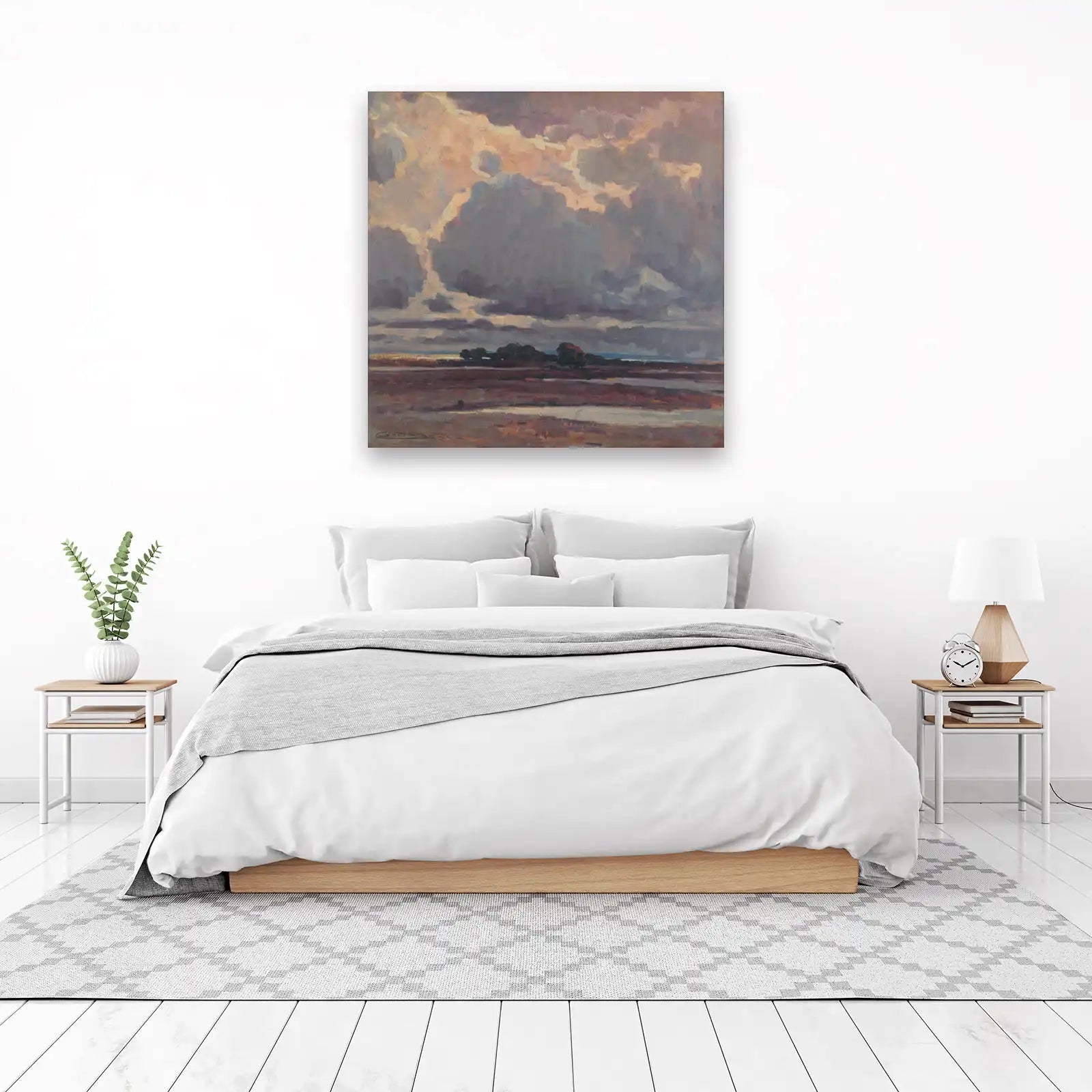Dramatic Sky Landscape Oil Painting Wall Art