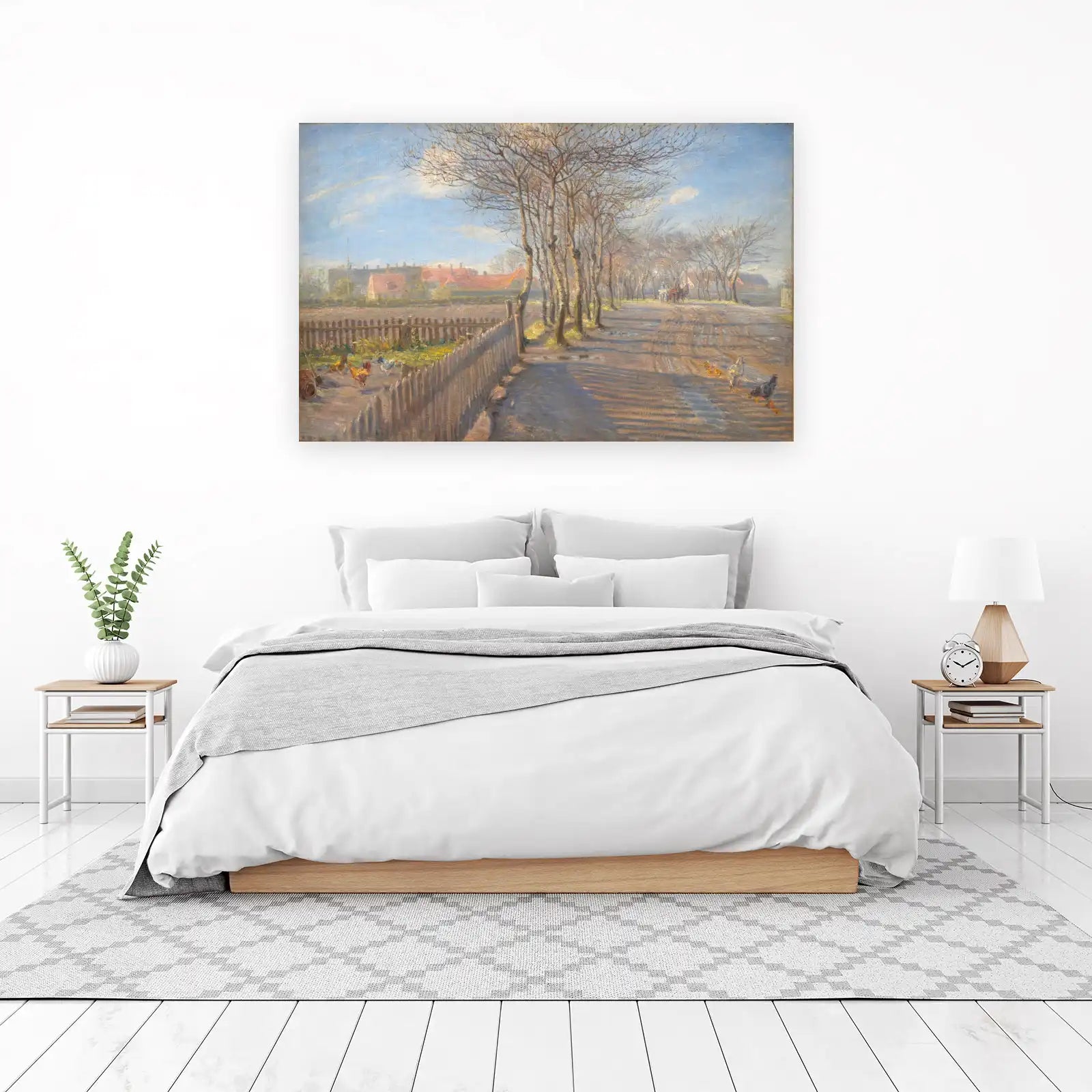 Country Lane with Chickens Wall Art