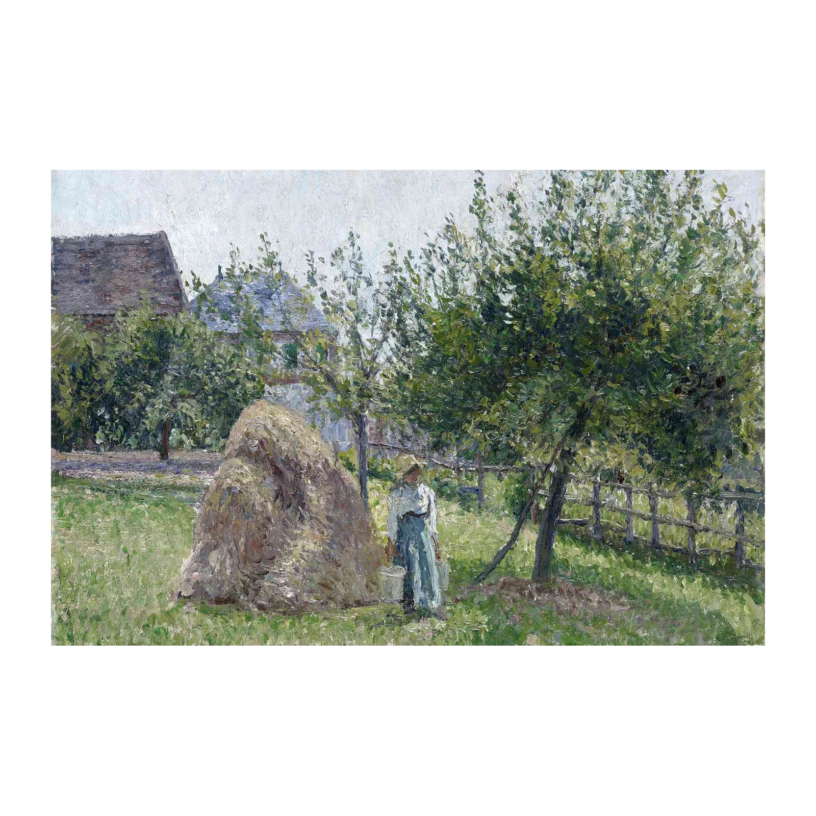 Impressionist Farm Scene Haystack Wall Art