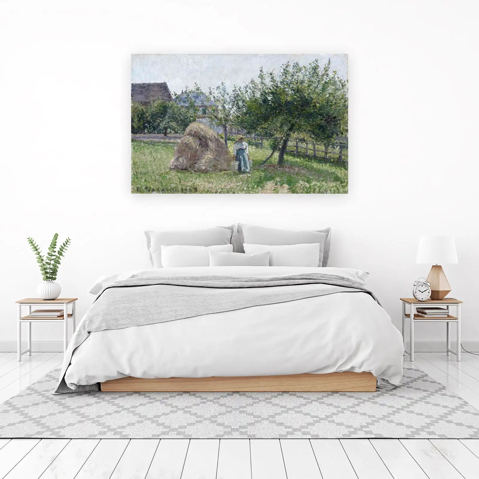 Impressionist Farm Scene Haystack Wall Art