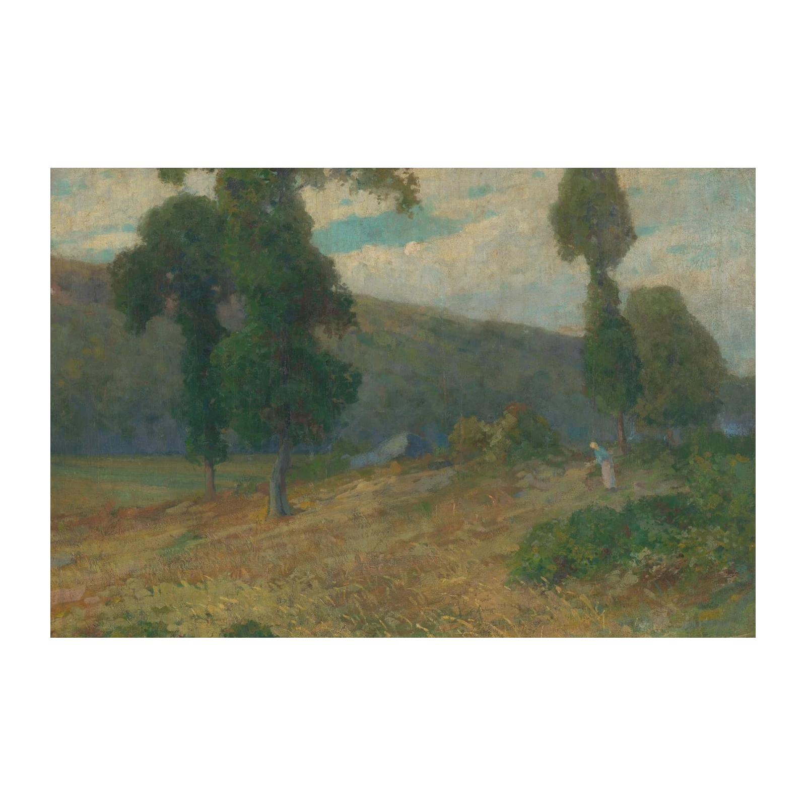 Serene Landscape with Figure Wall Art