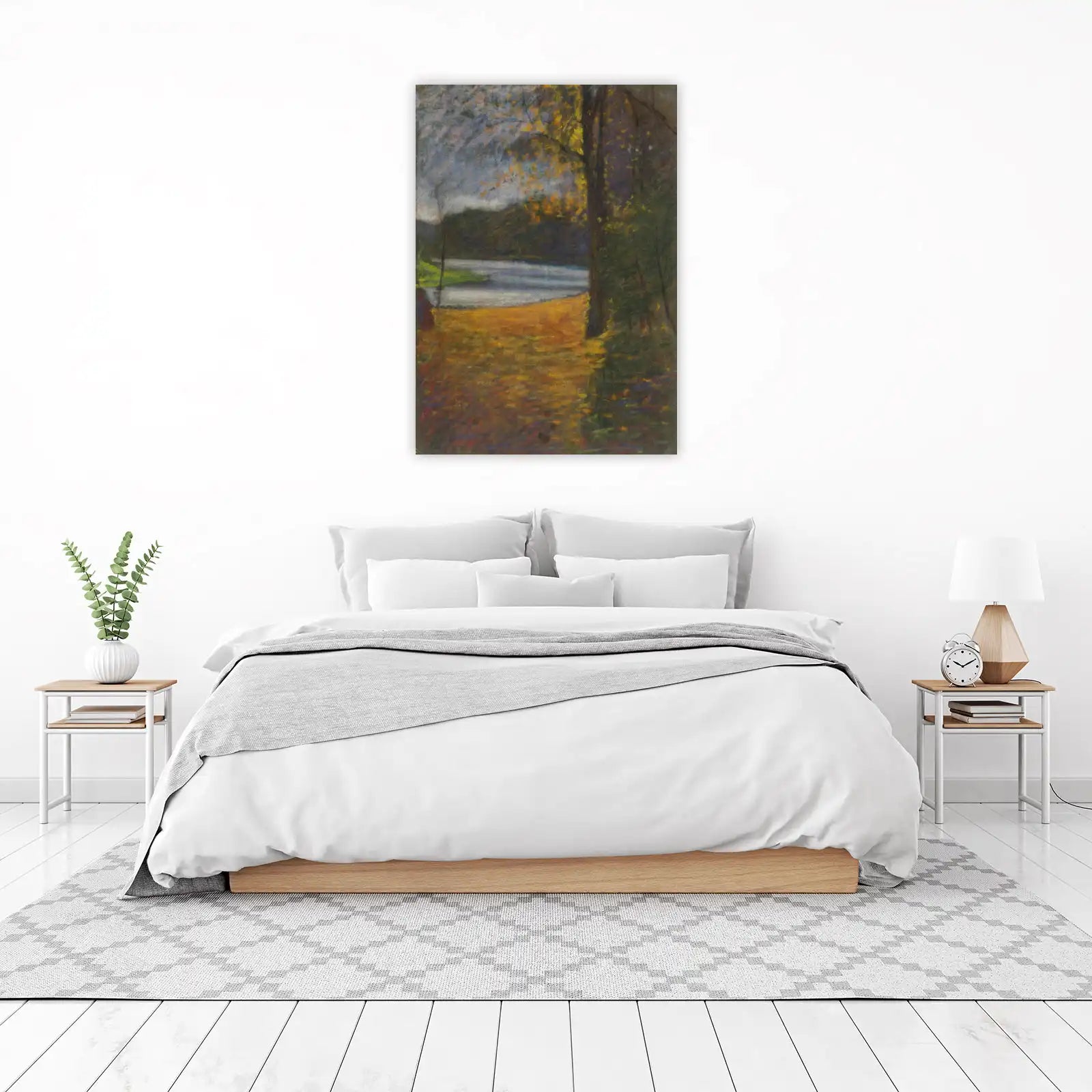 Serene Autumn River Landscape Wall Art