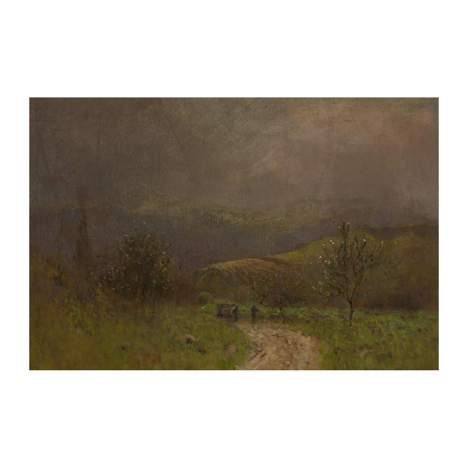 Misty Country Road Landscape Wall Art