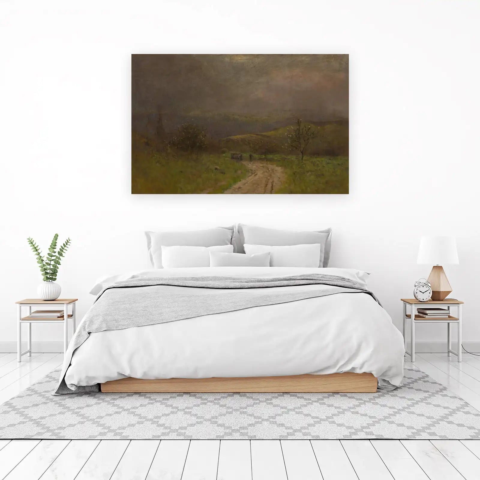 Misty Country Road Landscape Wall Art