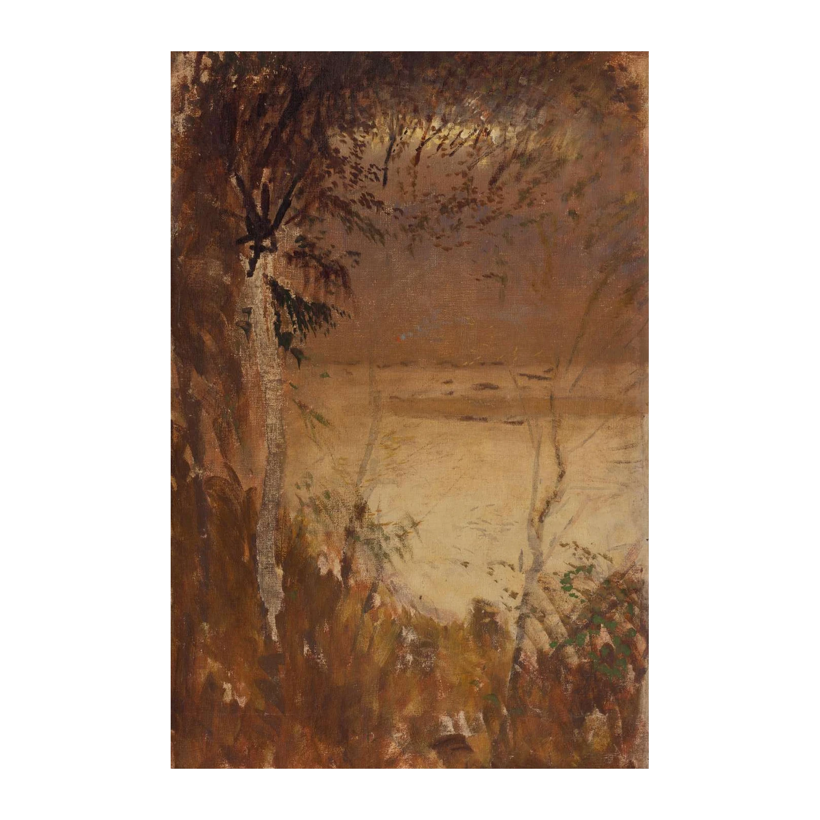 Serene Forest Lake Impressionist Wall Art