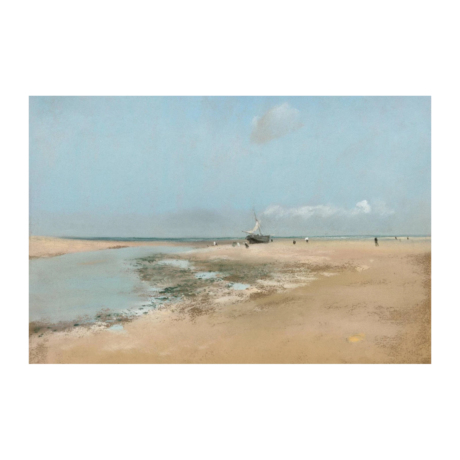 Serene Beach Sailboat Wall Art