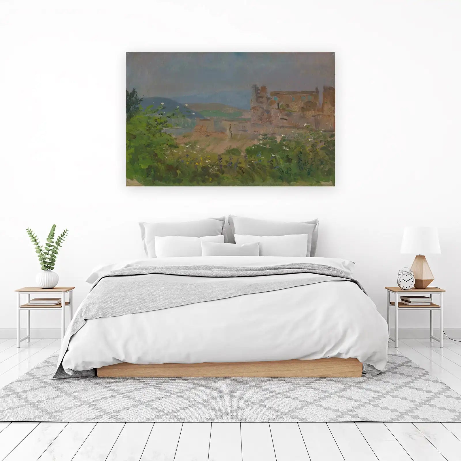 Rustic Ruins Landscape Oil Painting Wall Art