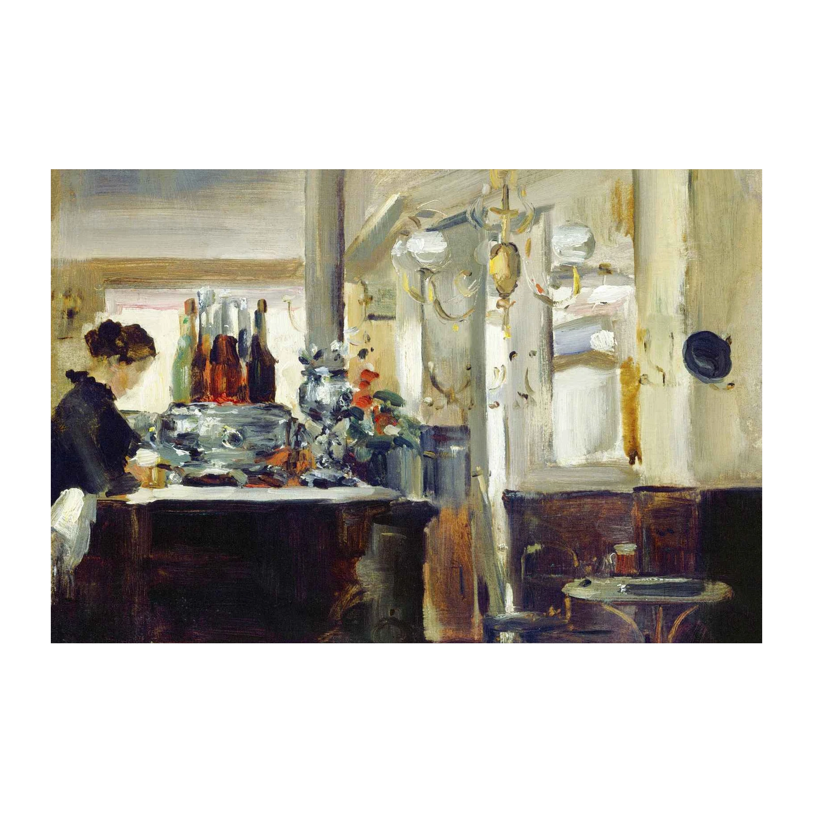 Vintage Cafe Scene Impressionist Wall Art