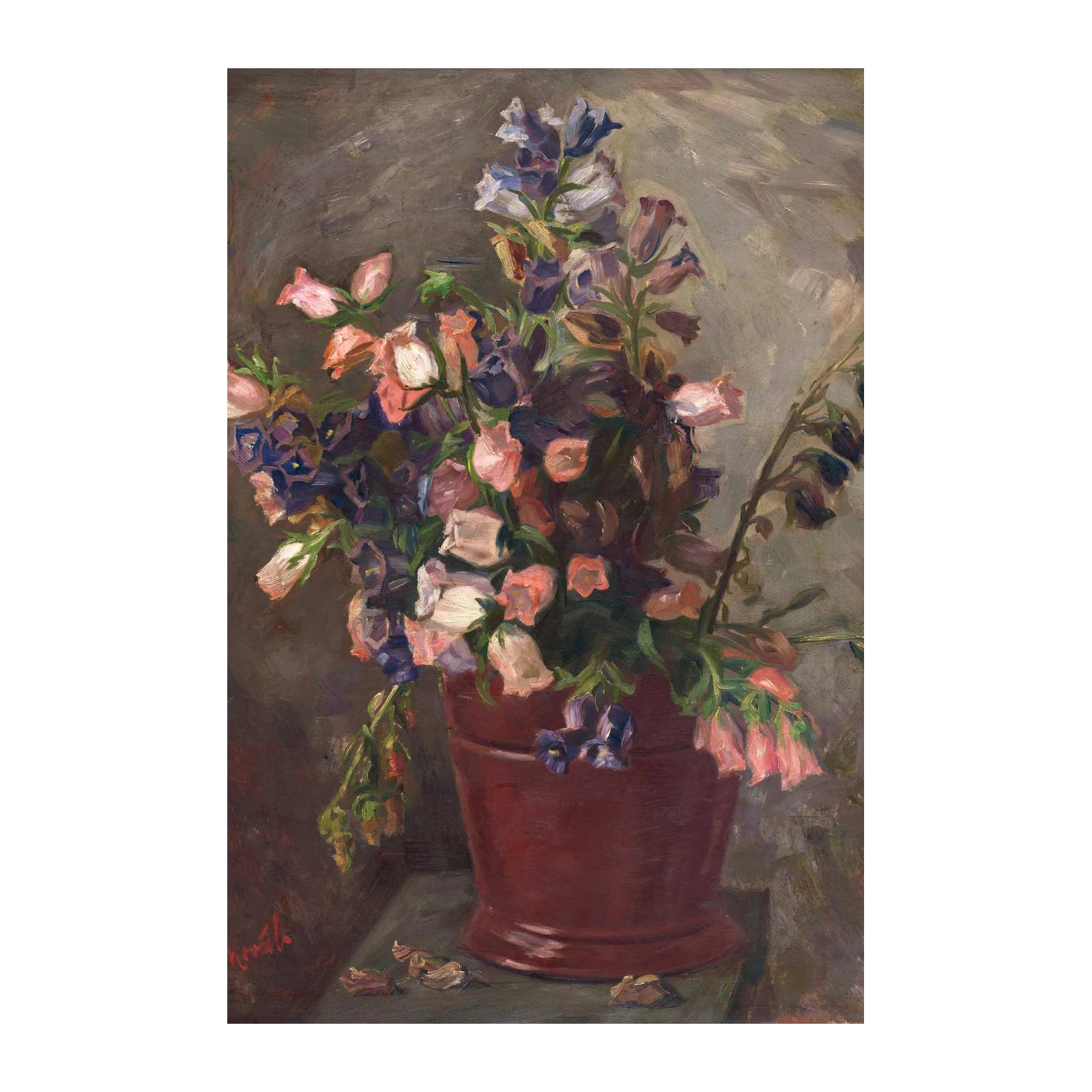 Vintage Bellflower Bouquet Wall Art