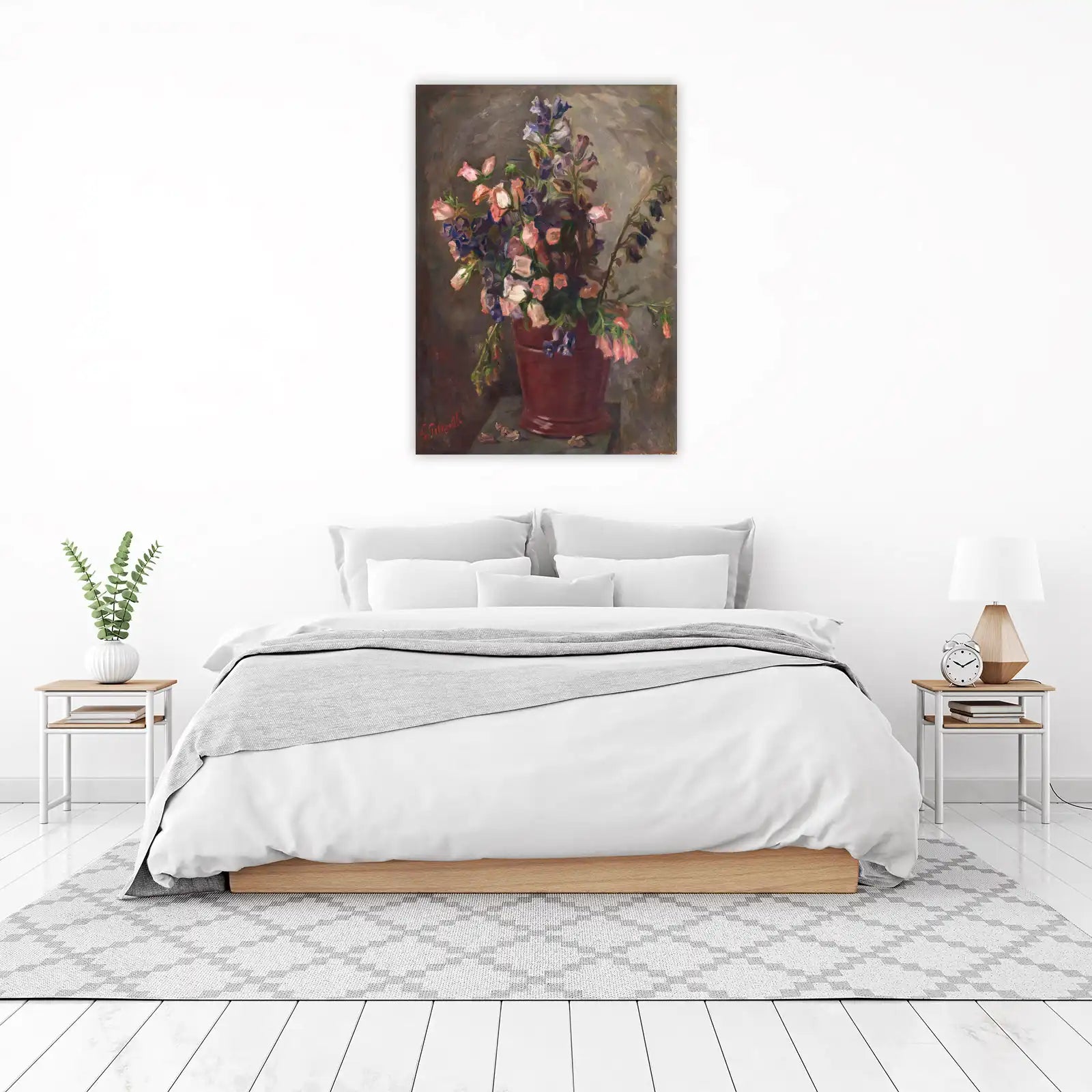 Vintage Bellflower Bouquet Wall Art