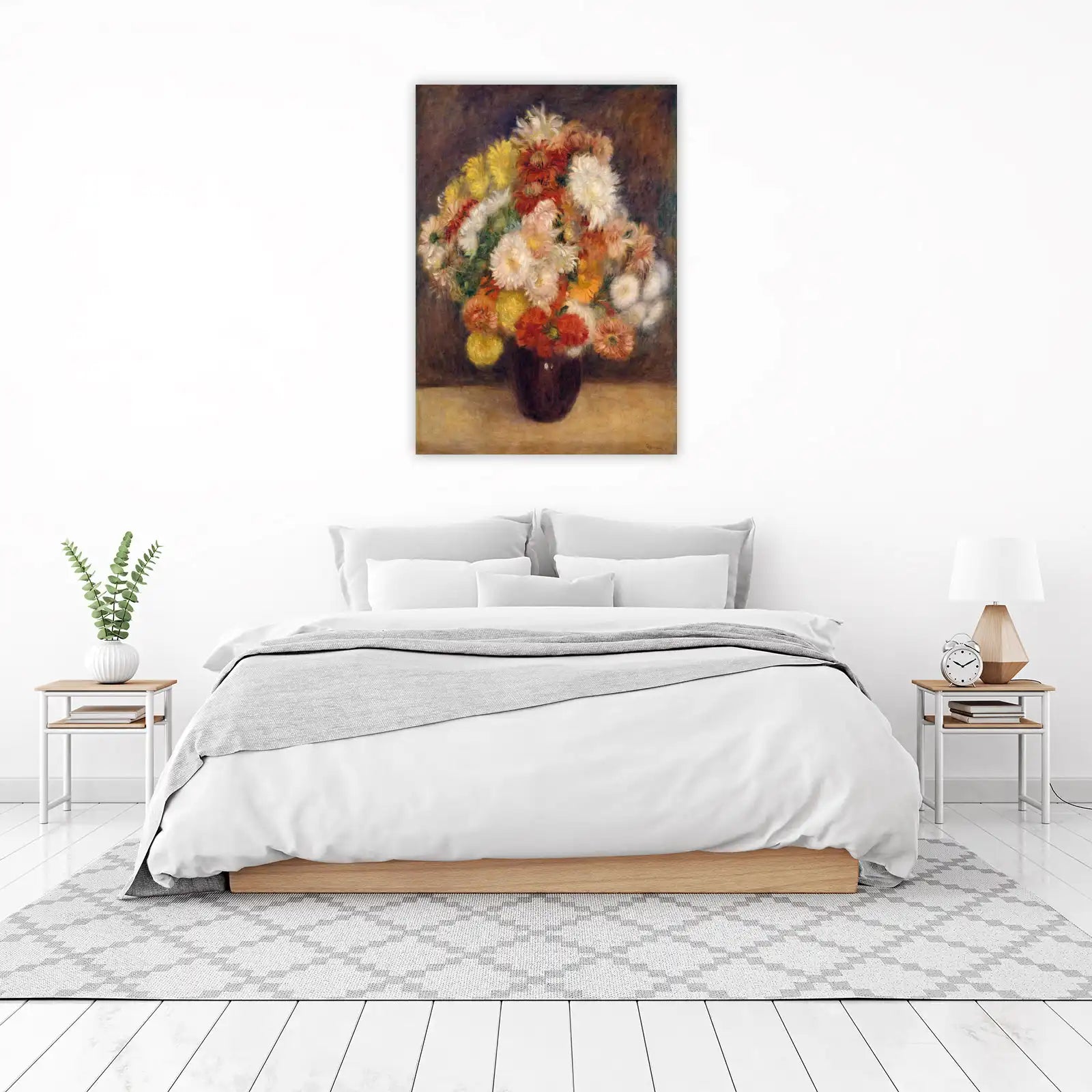 Vibrant Chrysanthemum Bouquet Impressionist Wall Art