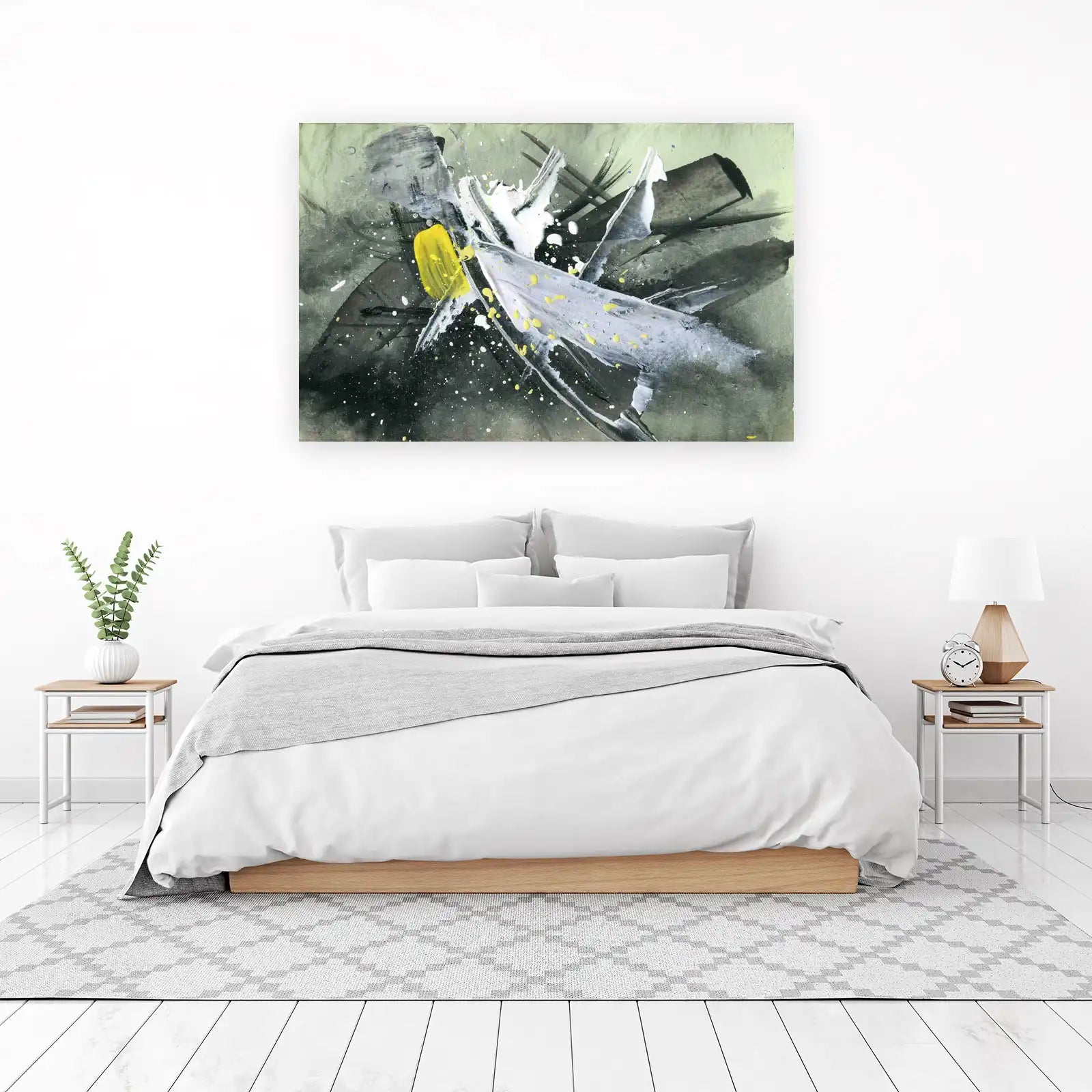 Abstract Burst Yellow Modern Wall Art
