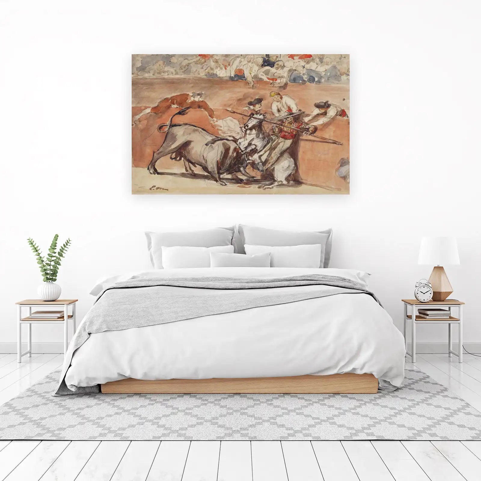 Bullfight Drama Watercolor Wall Art