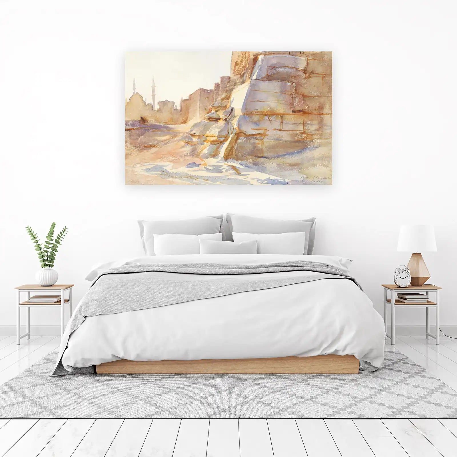 Desert Cityscape Watercolor Wall Art
