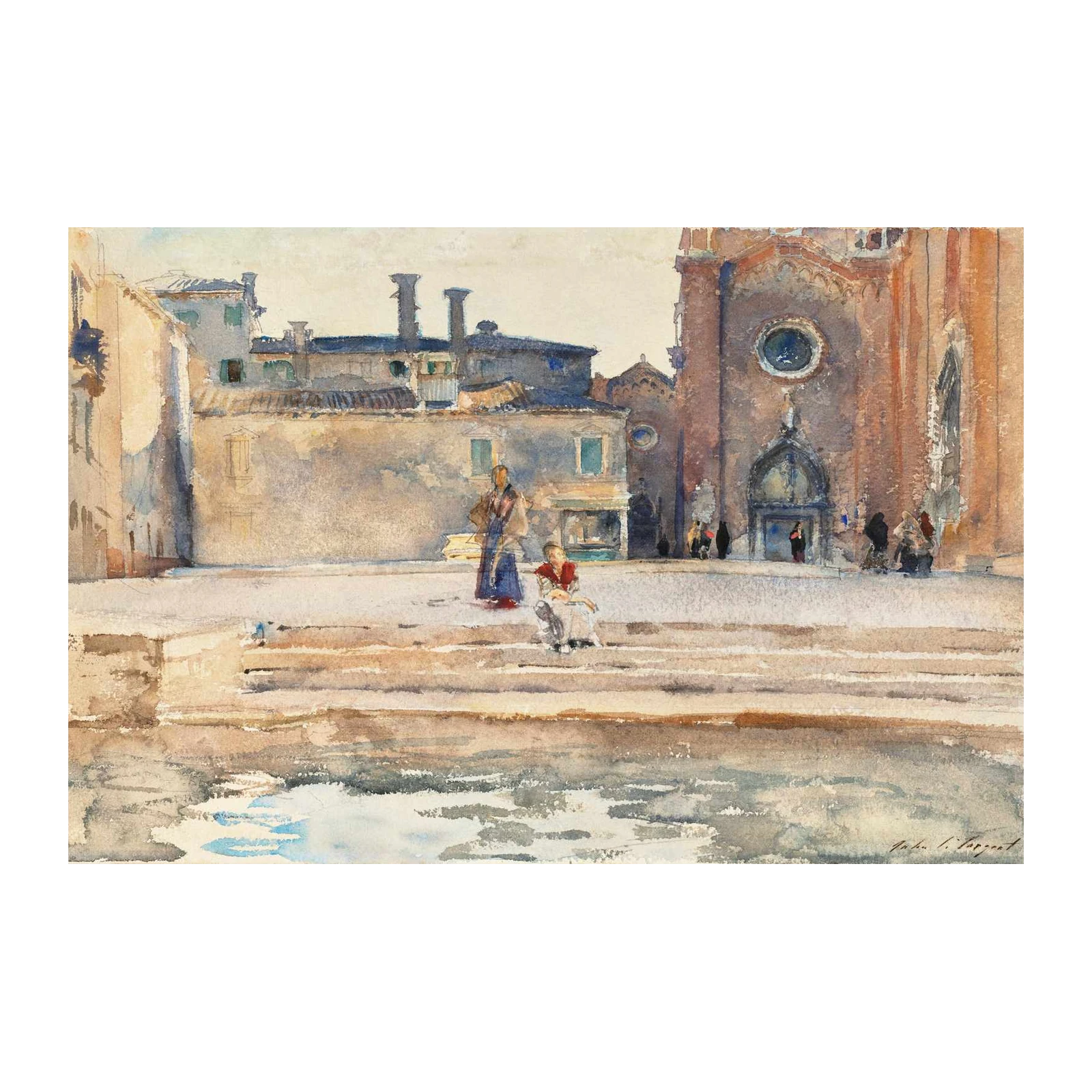 Venetian Canal Scene & Church Wall Art