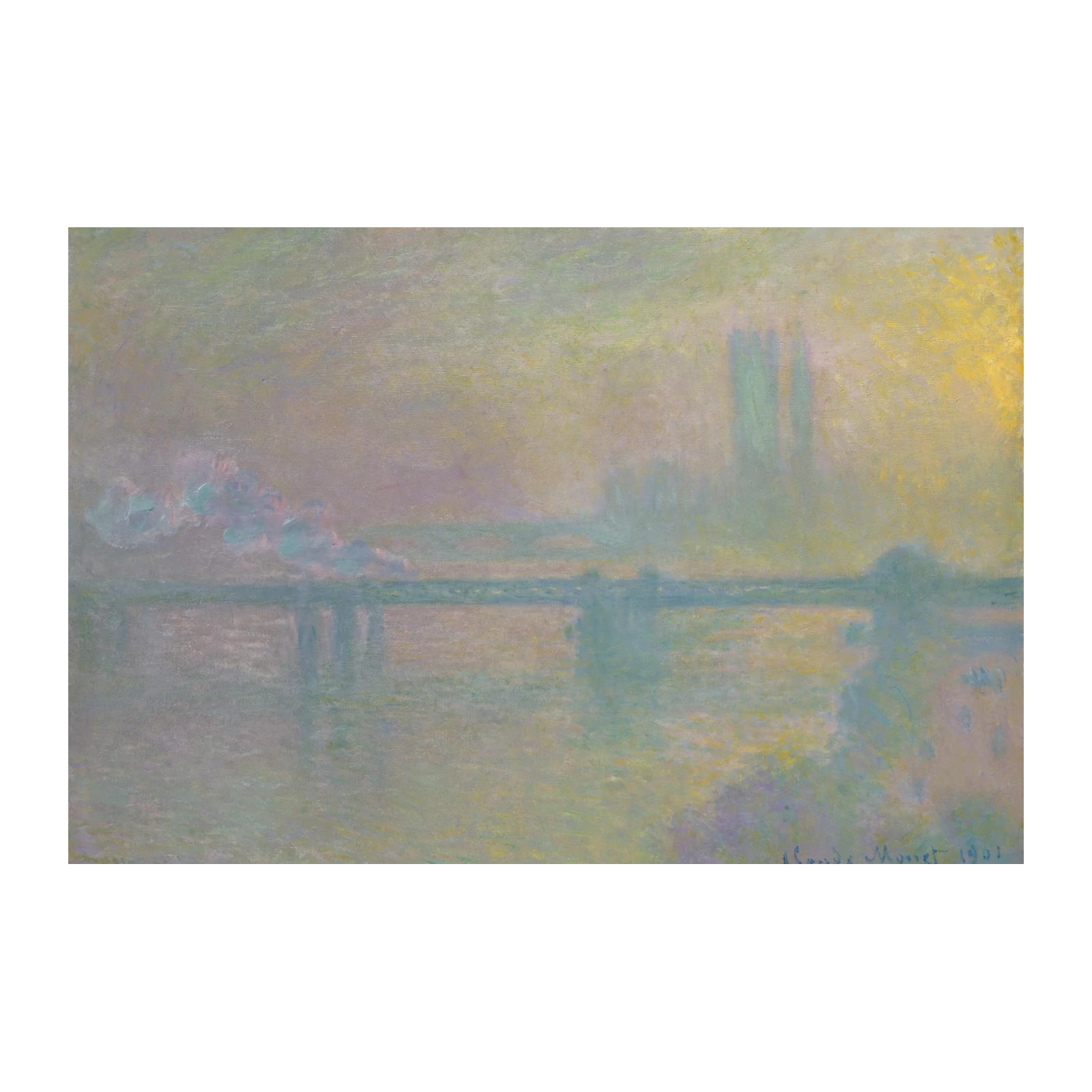 Impressionist Bridge Water Reflection Wall Art