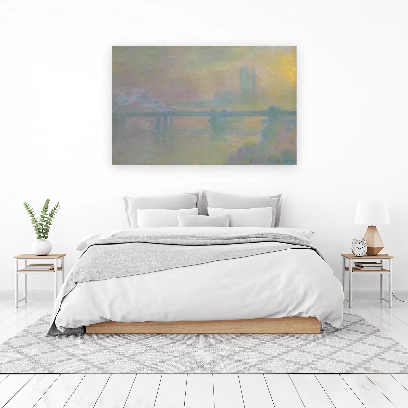 Impressionist Bridge Water Reflection Wall Art