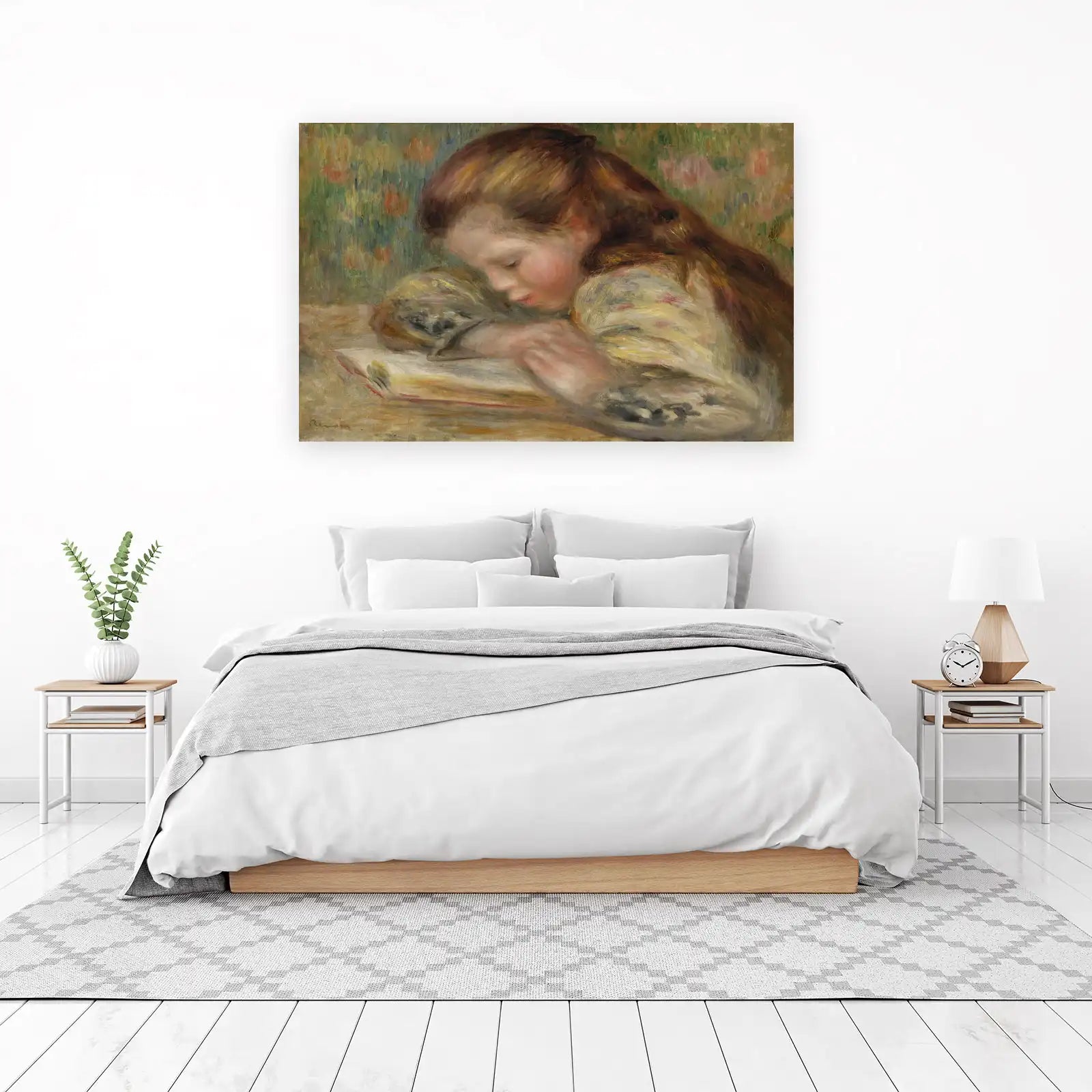 Young Girl Reading Impressionist Wall Art