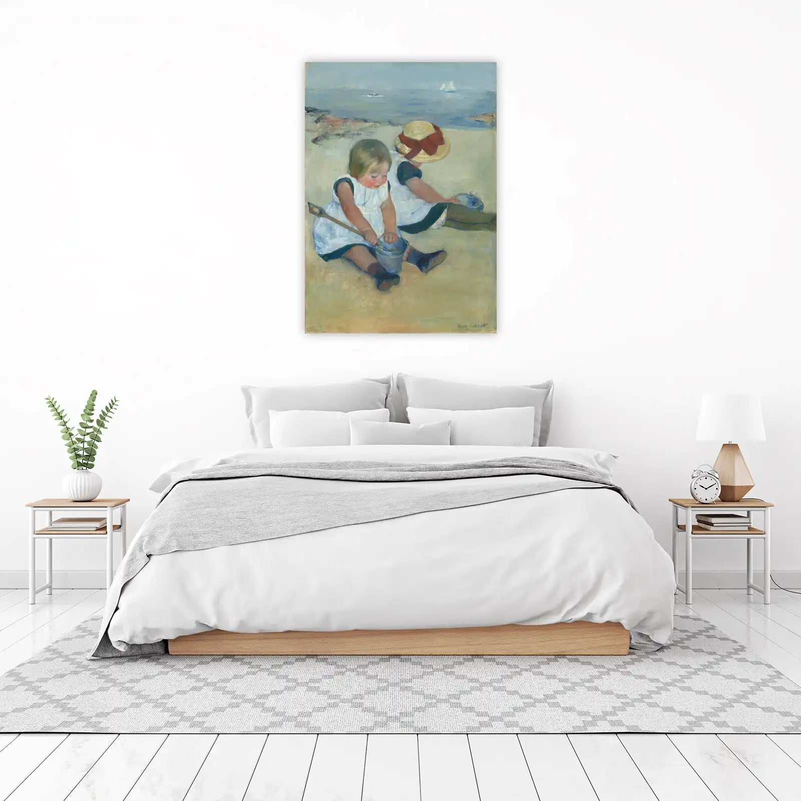 Children at the Beach Impressionist Wall Art