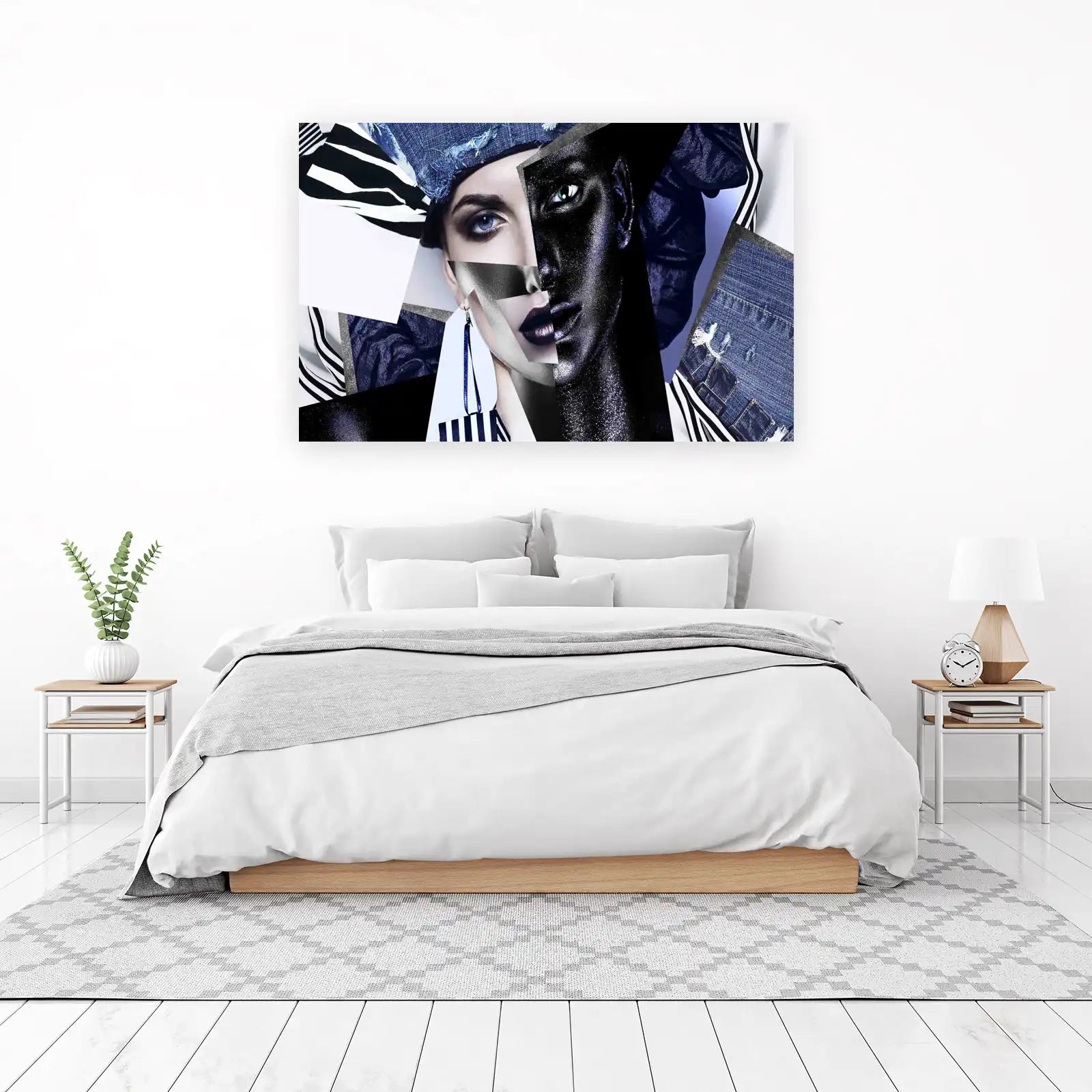 Avant-Garde Denim Collage Wall Art