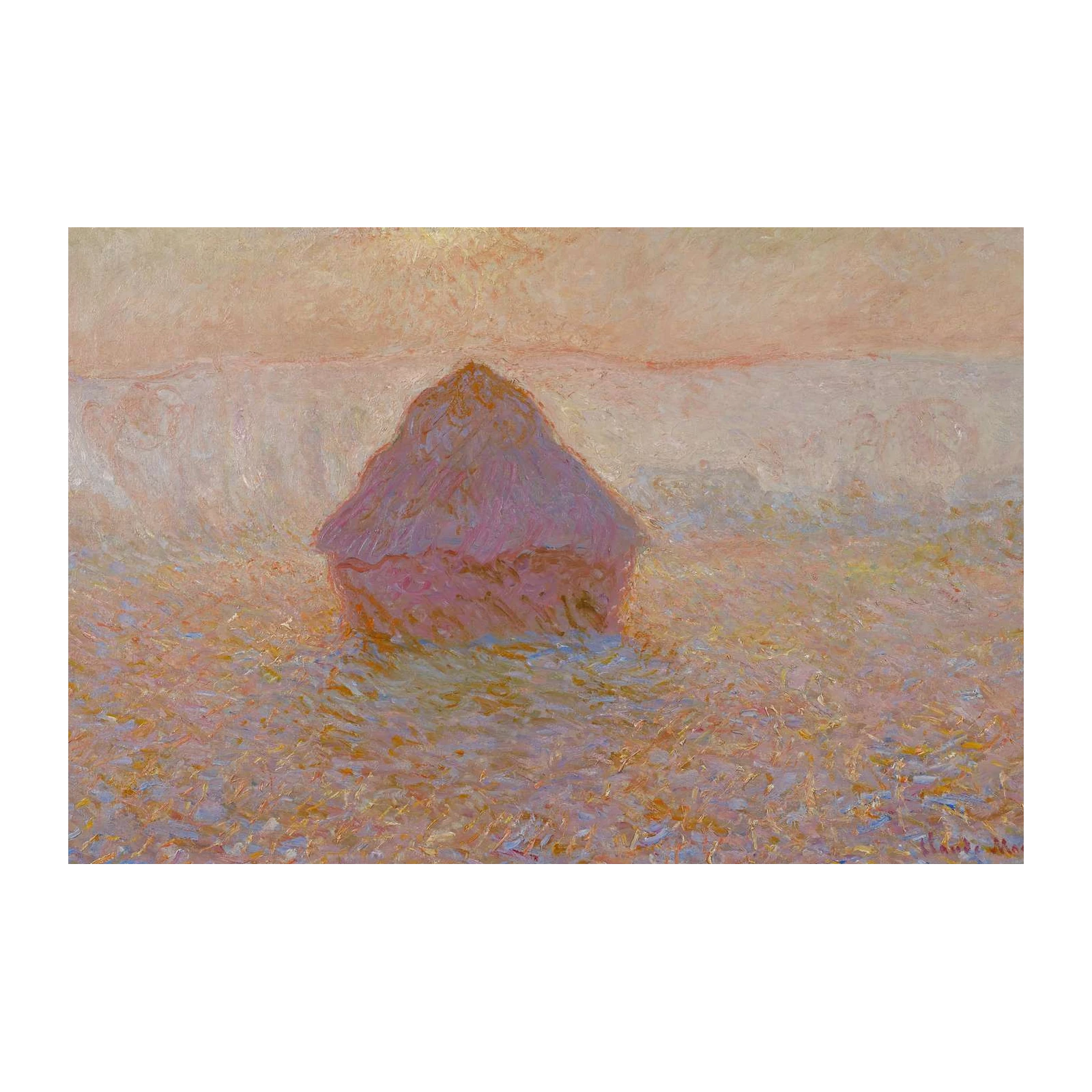 Haystack Impressionist Painting Wall Art