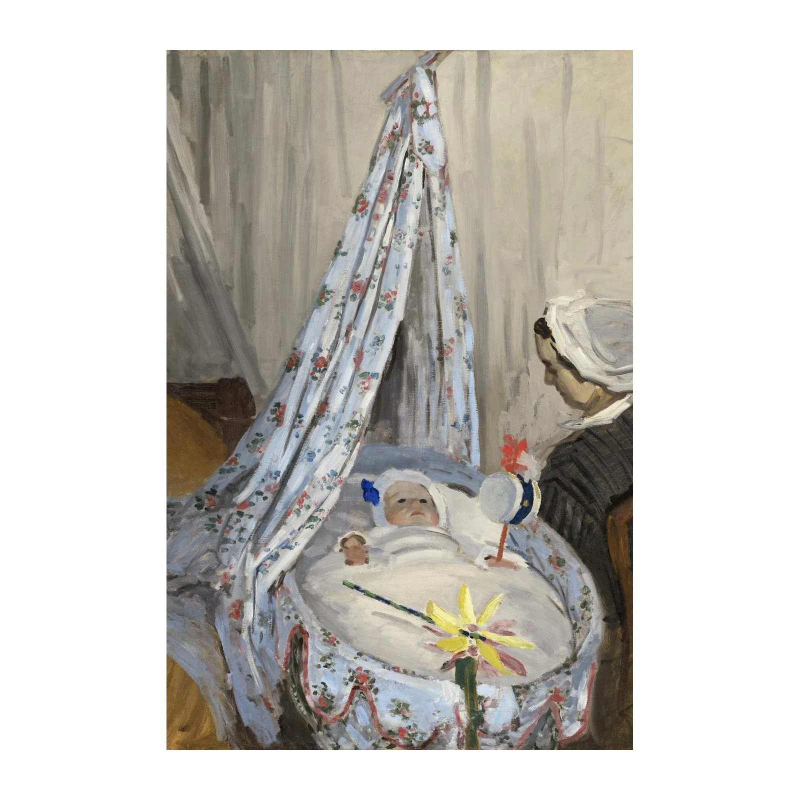 Sweet Baby in Cradle Impressionist Wall Art