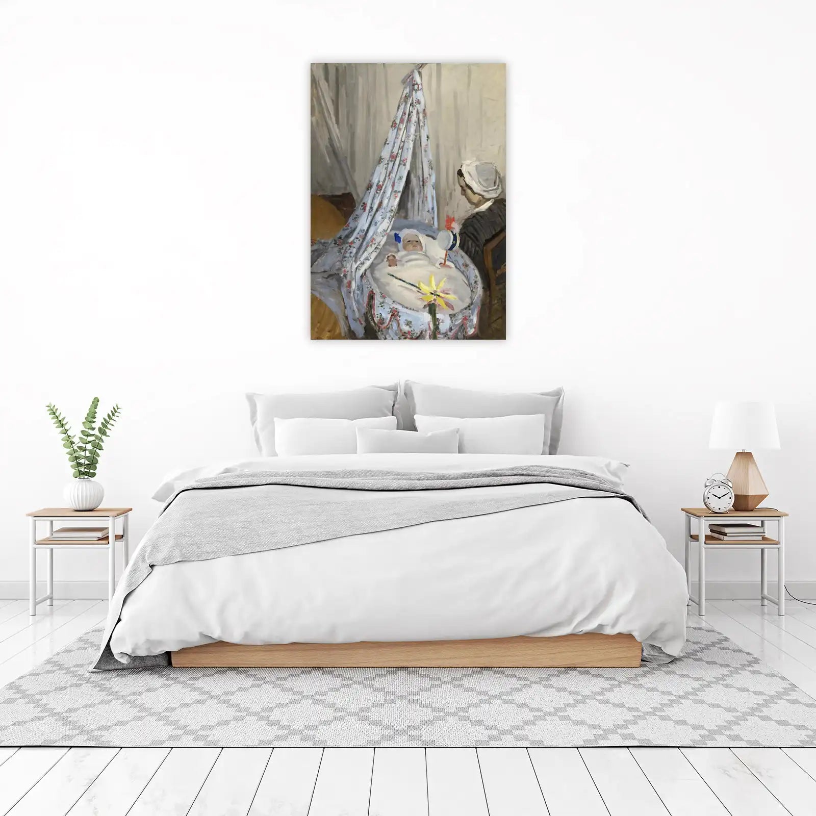 Sweet Baby in Cradle Impressionist Wall Art