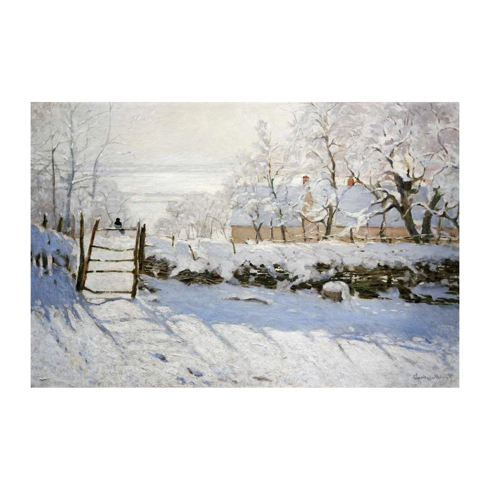 Winter Bird & Snow Landscape Wall Art