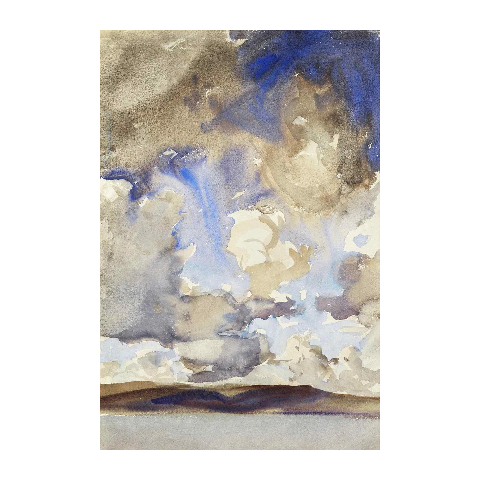 Moody Sky Landscape Watercolor Wall Art
