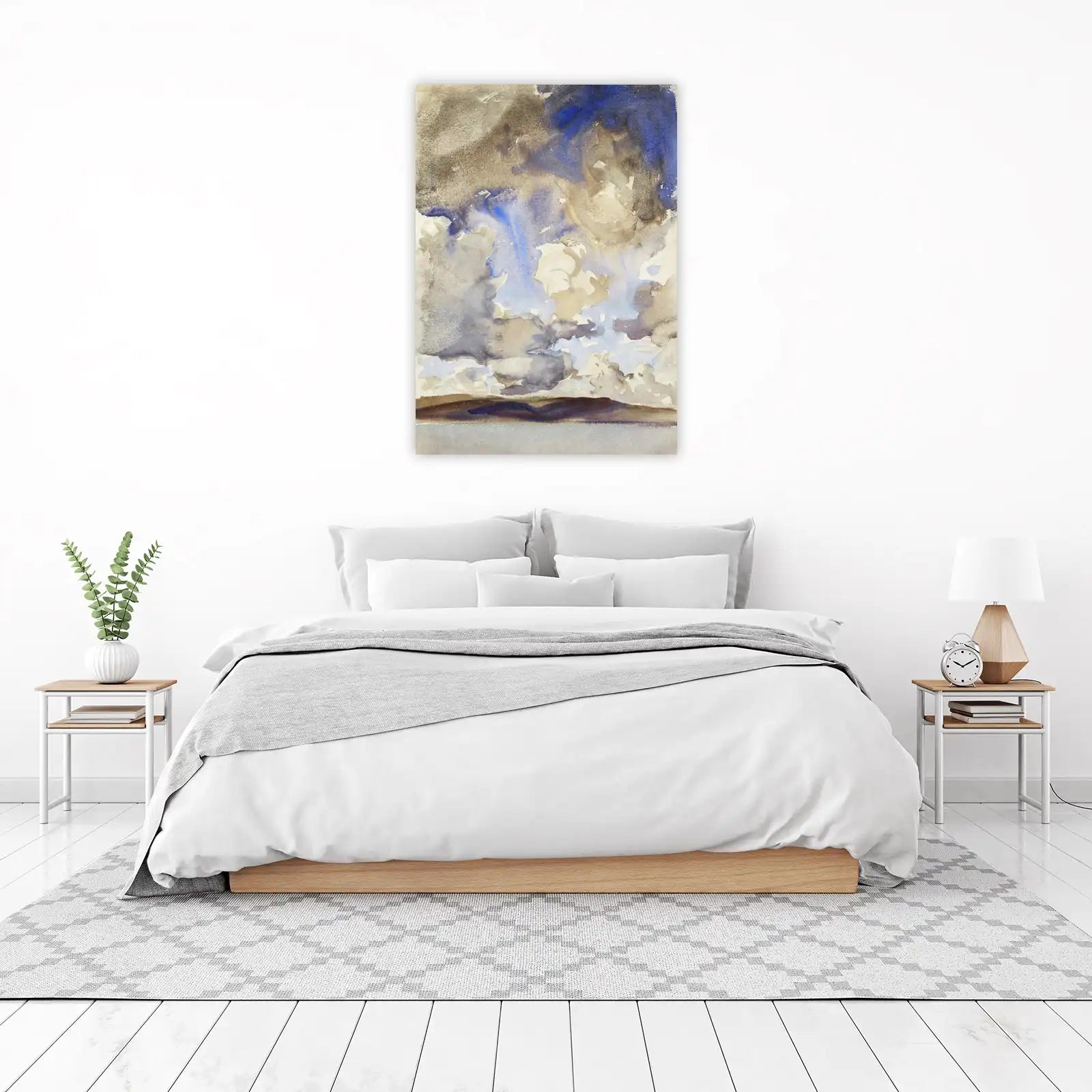 Moody Sky Landscape Watercolor Wall Art