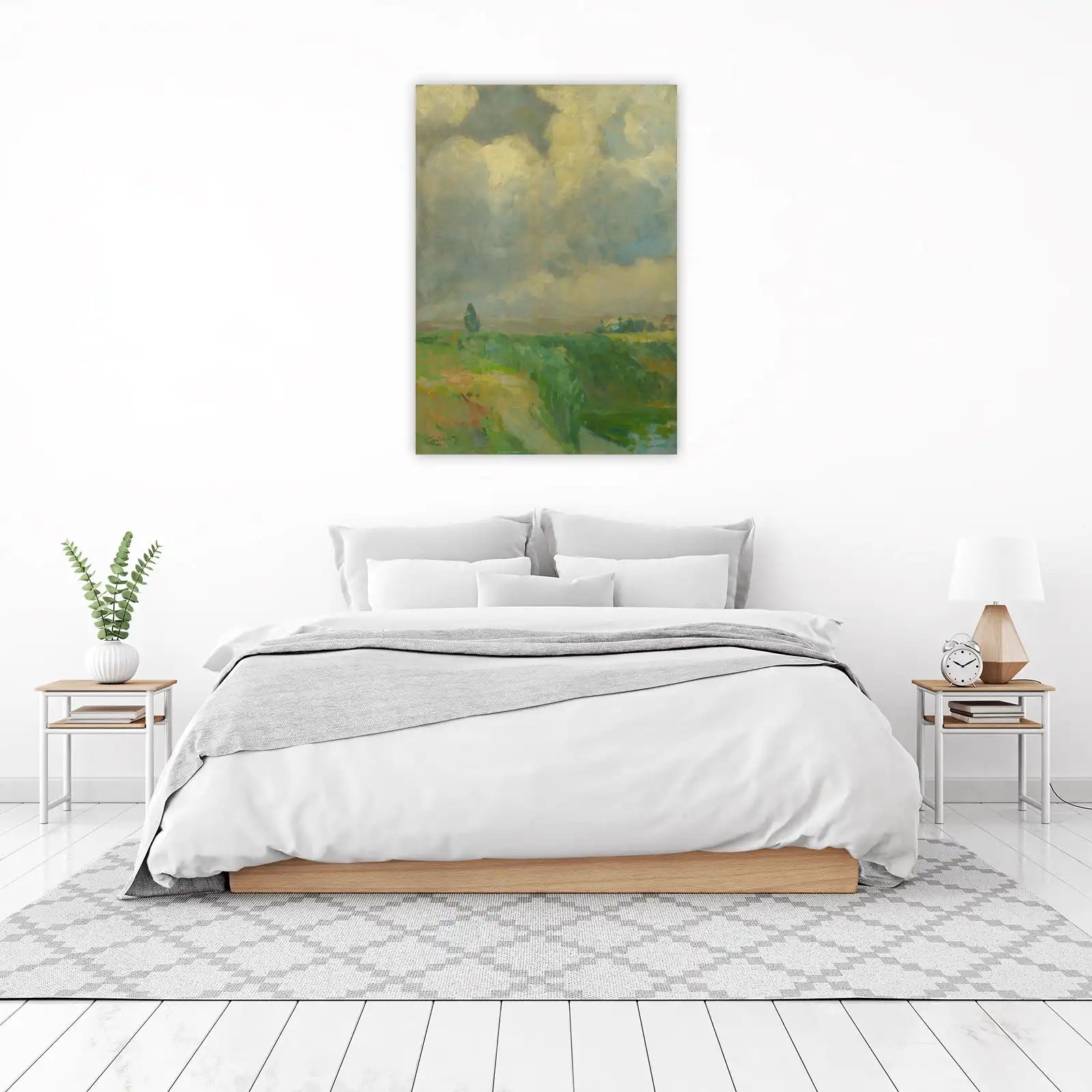 Impressionistic Landscape with Clouds Wall Art