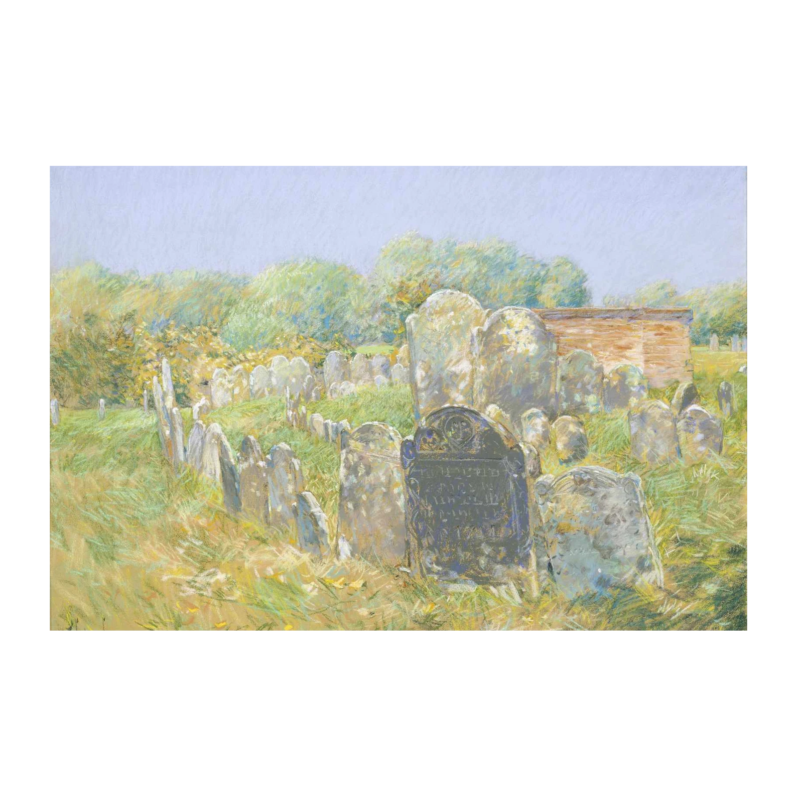 Historic Cemetery Landscape Impressionist Wall Art